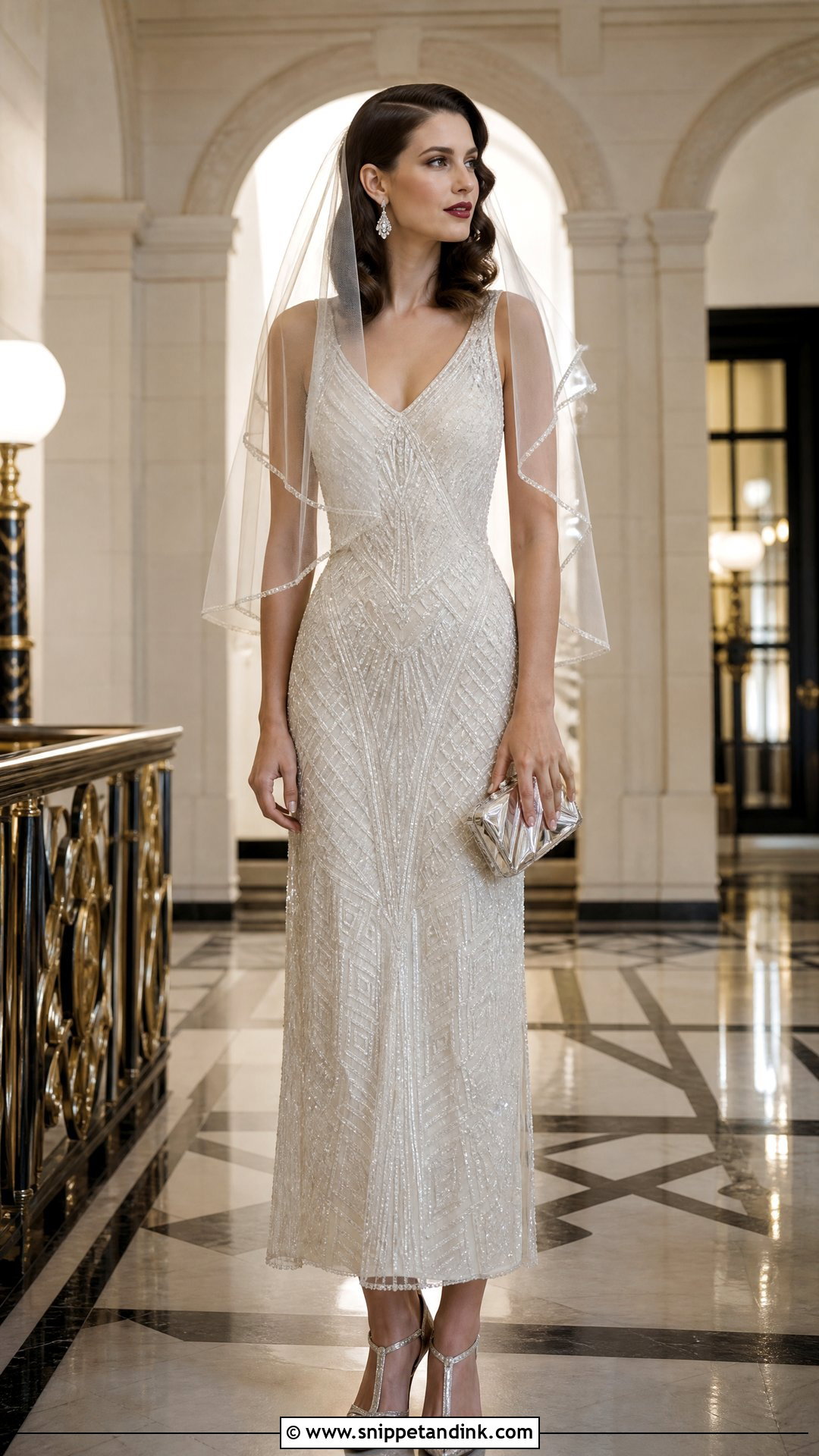 Art Deco Beaded Wedding Dress - Snippet and Ink - 20 Wedding Dress with Diamonds Ideas