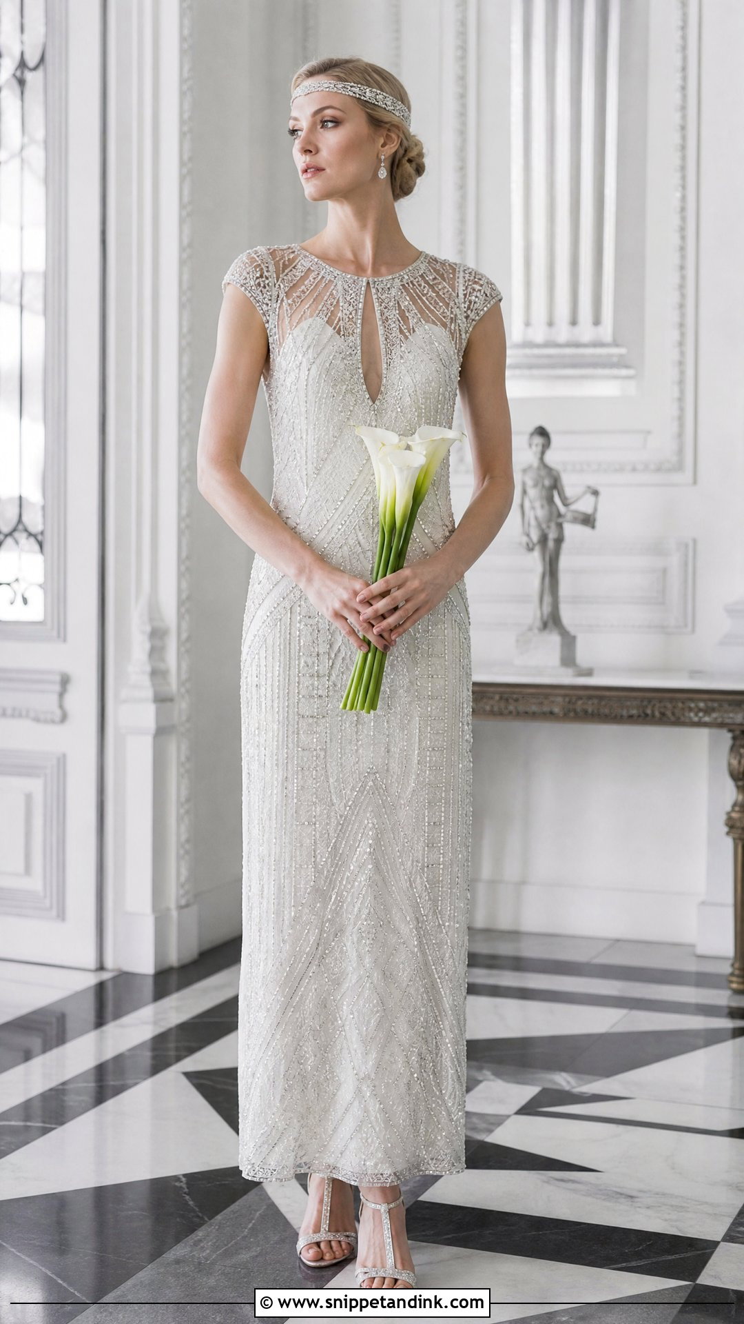 Art Deco Beaded Wedding Gown - Snippet and Ink - 20 Wedding Gown Aesthetic Ideas