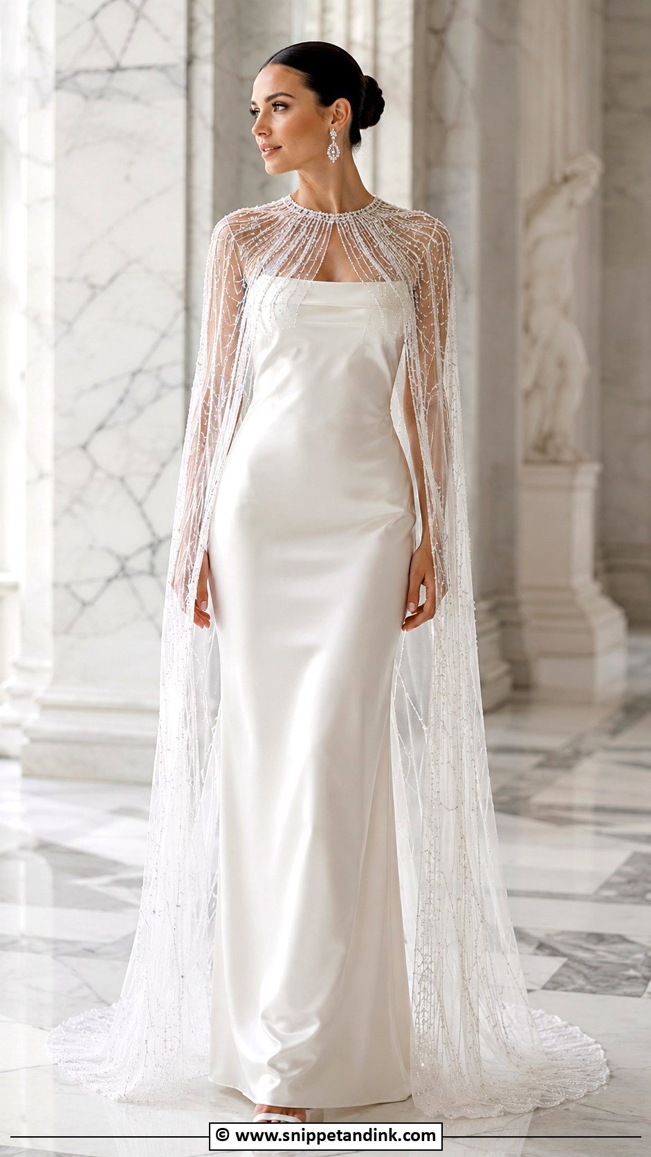 Art Deco Cape Wedding Dress - Snippet and Ink - 30 Art Deco Wedding Dress Ideas