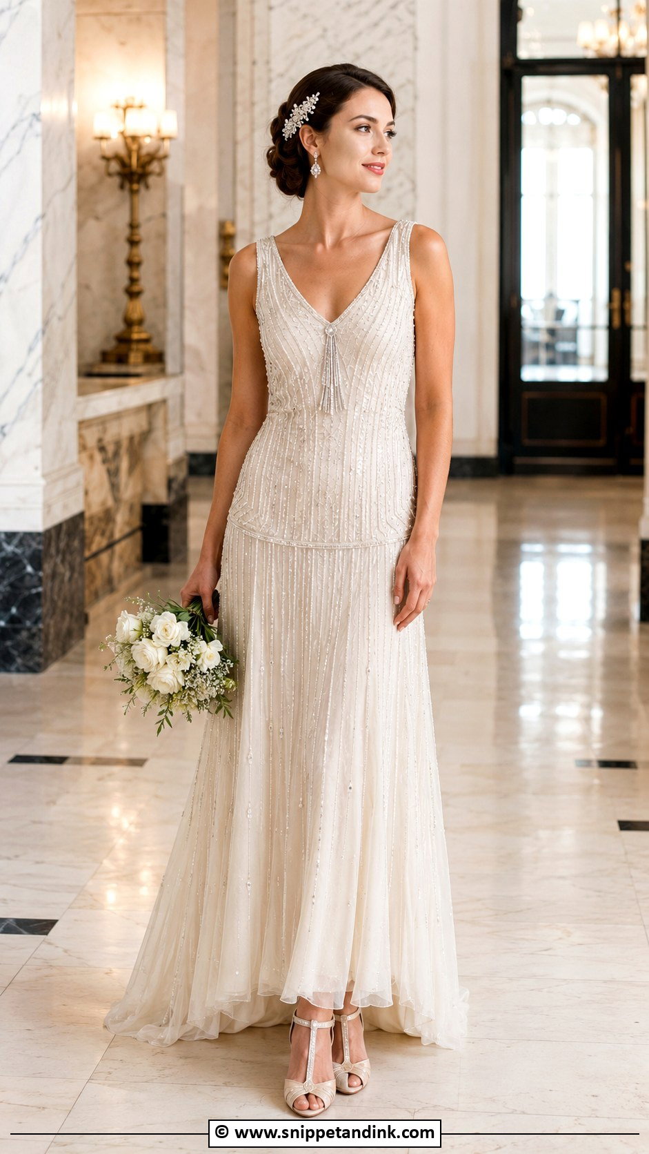 Art Deco Drop Waist Wedding Dress - Snippet and Ink - 30 Art Deco Wedding Dress Ideas