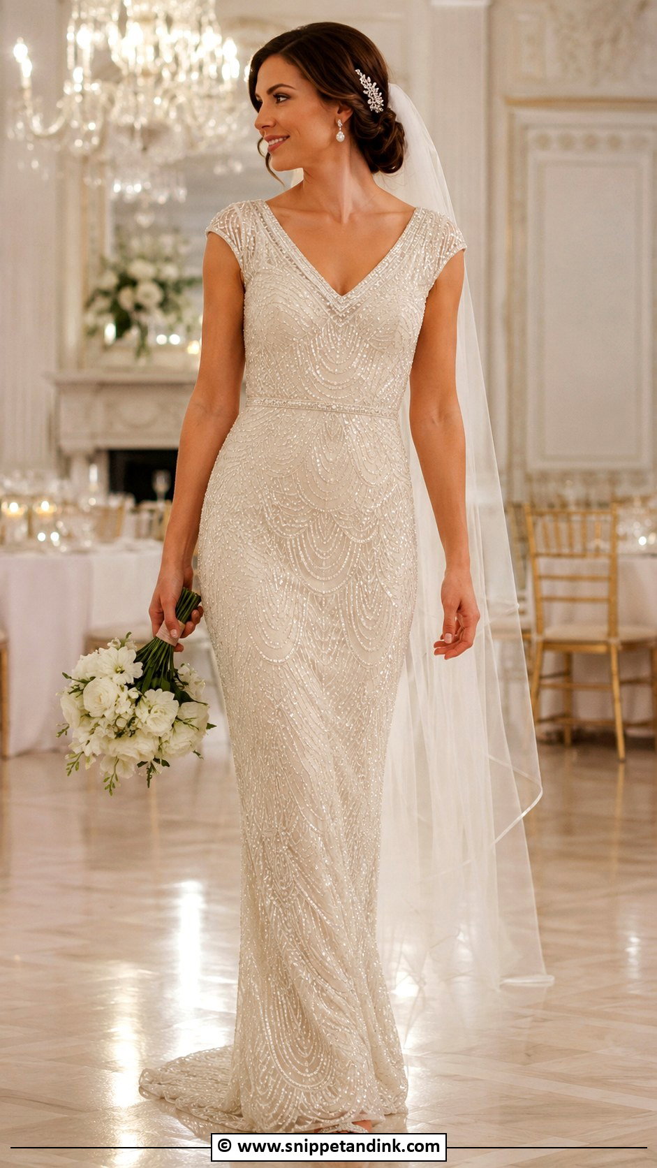 Art Deco Ivory Wedding Dress - Snippet and Ink - 30 Art Deco Wedding Dress Ideas