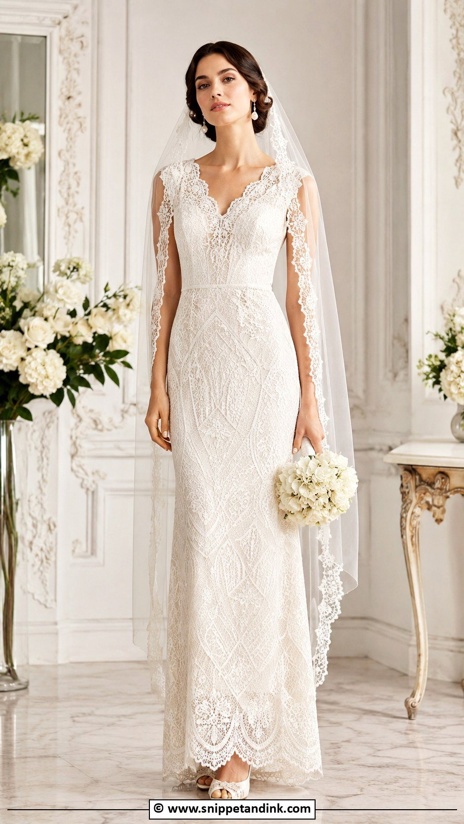Art Deco Lace Wedding Dress - Snippet and Ink - 30 Art Deco Wedding Dress Ideas