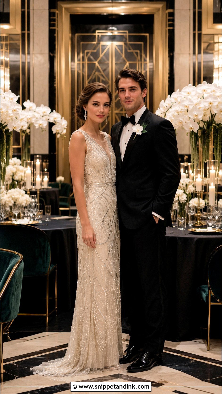 Art Deco London Wedding - Snippet and Ink - 20 London Wedding Aesthetic Ideas