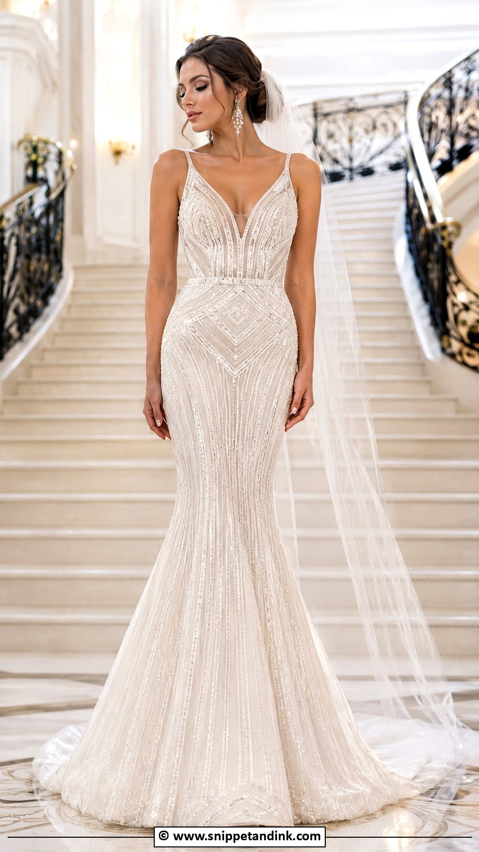 Art Deco Mermaid Wedding Dress - Snippet and Ink - 30 Art Deco Wedding Dress Ideas