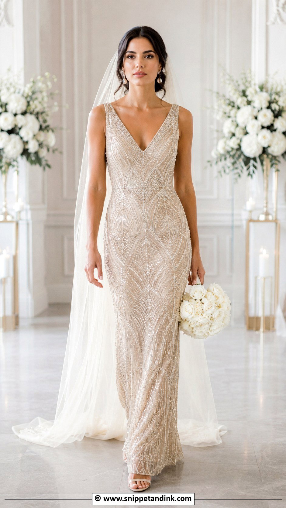 Art Deco Pearl Wedding Dress - Snippet and Ink - 30 Art Deco Wedding Dress Ideas