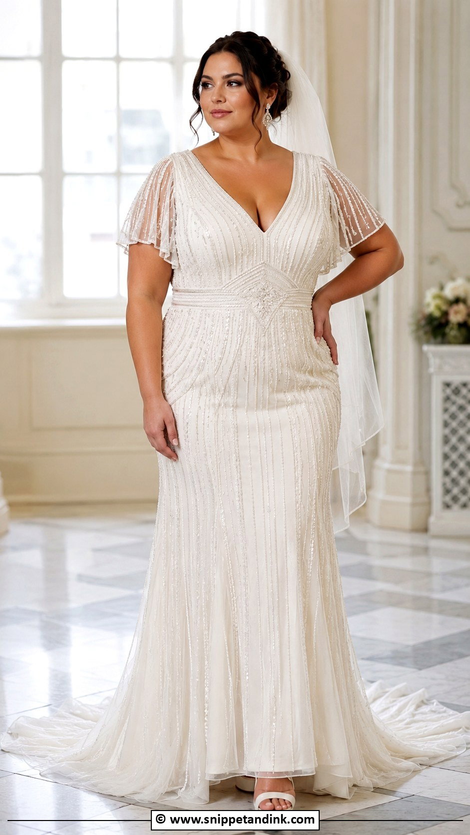 Art Deco Plus Size Wedding Dress - Snippet and Ink - 30 Art Deco Wedding Dress Ideas
