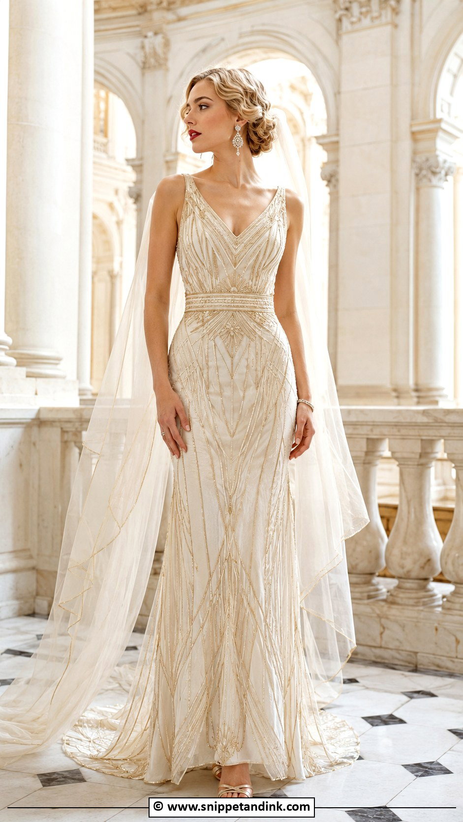 Art Deco Sequin Wedding Dress - Snippet and Ink - 30 Art Deco Wedding Dress Ideas