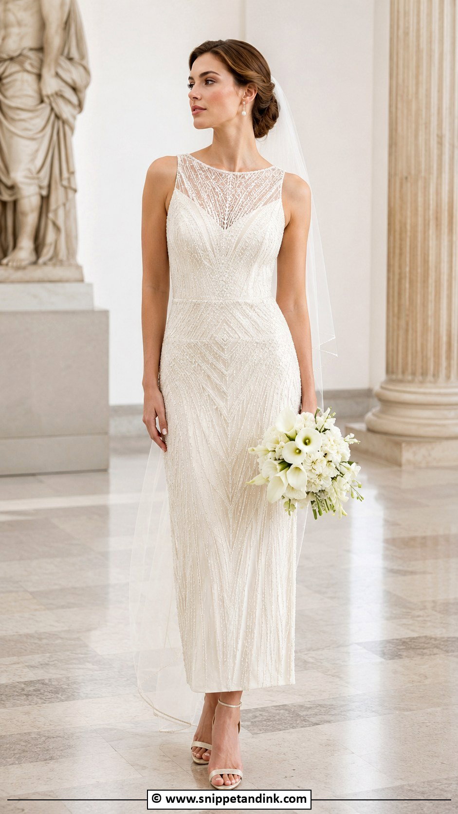 Art Deco Sheath Wedding Dress - Snippet and Ink - 30 Art Deco Wedding Dress Ideas