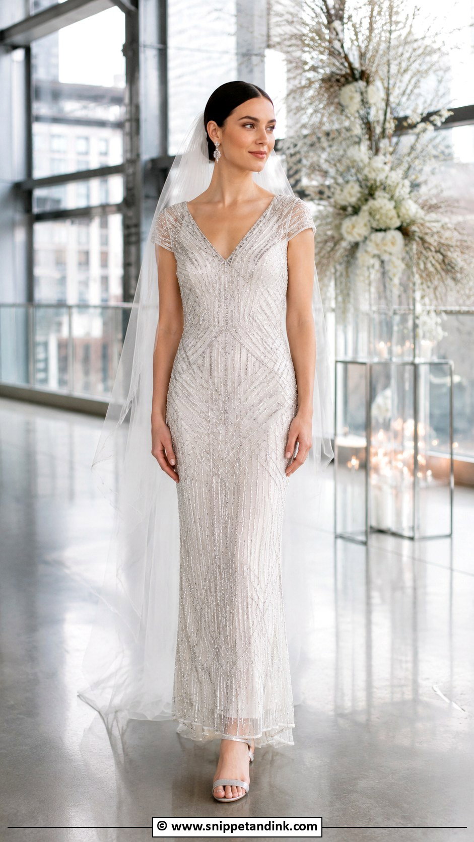 Art Deco Silver Wedding Dress - Snippet and Ink - 30 Art Deco Wedding Dress Ideas