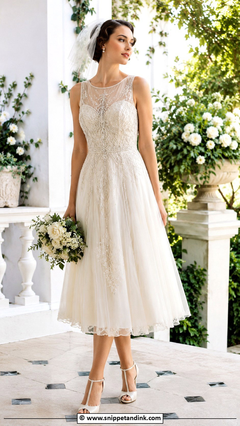 Art Deco Tea Length Wedding Dress - Snippet and Ink - 30 Art Deco Wedding Dress Ideas