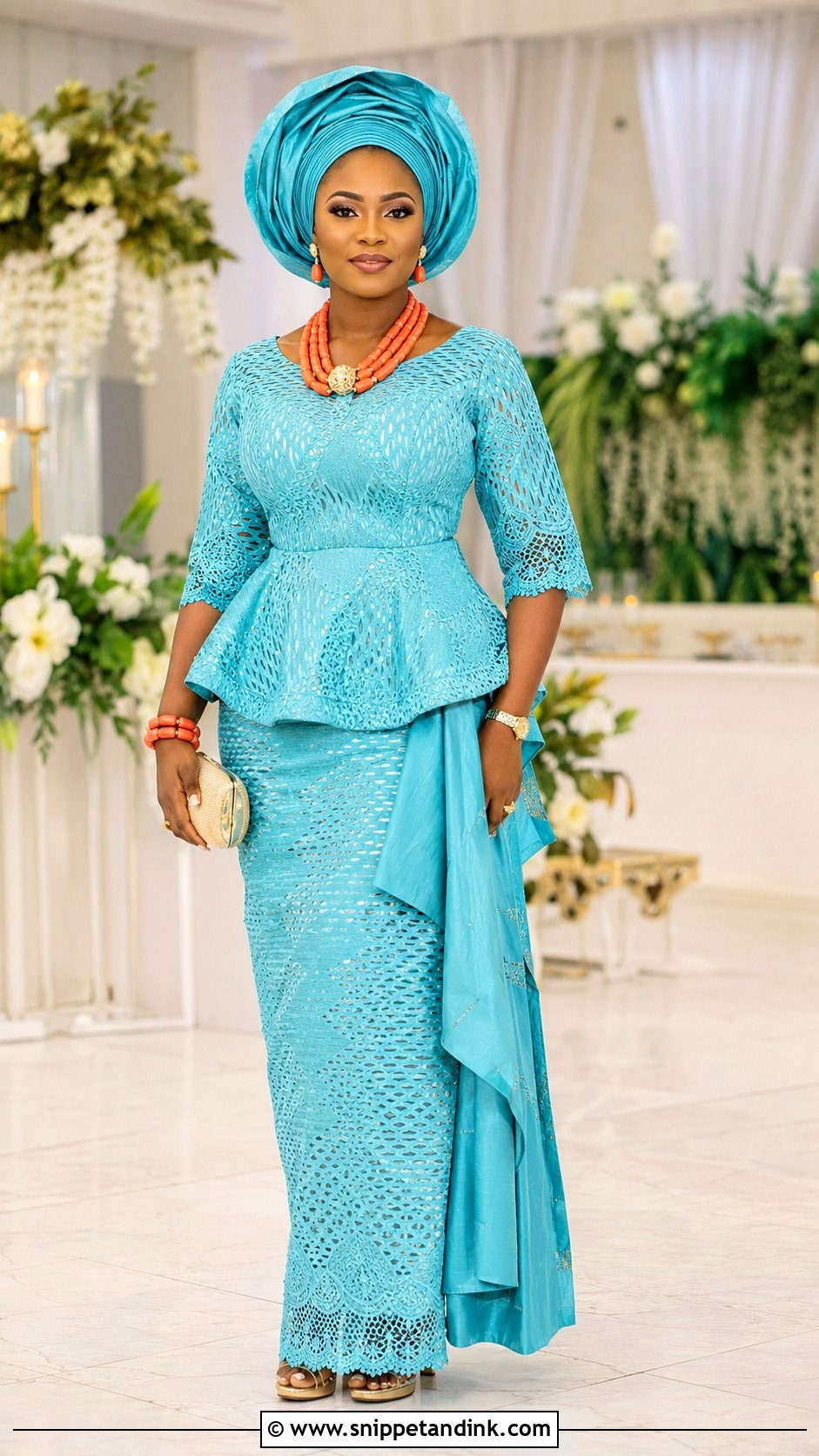 Aso Ebi Lace Blouse And Wrapper - Snippet and Ink - 20 Ask Ebi Lace Styles