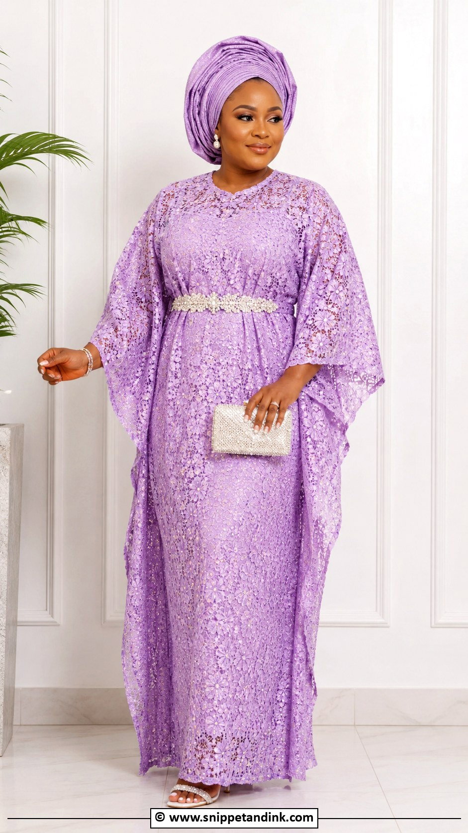 Aso Ebi Lace Kaftan Gown - Snippet and Ink - 30 Latest Aso Ebi Lace Gown Styles