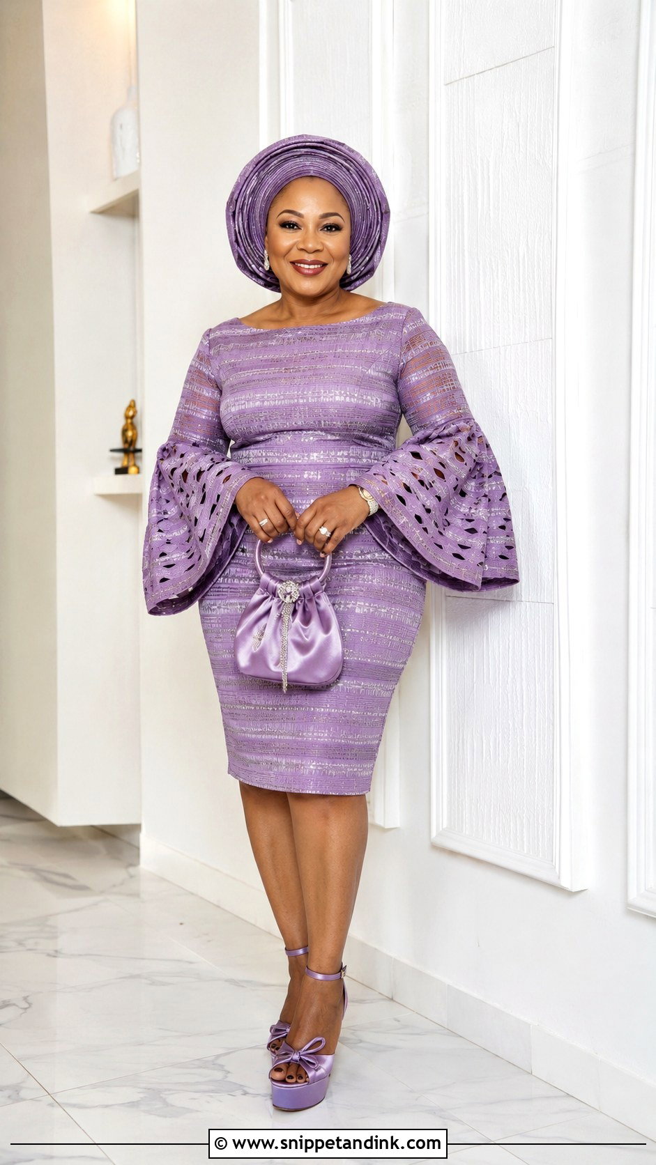 Aso Oke Bell Sleeve Short Gown - Snippet and Ink - 20 Aso Oke Short Gown Styles
