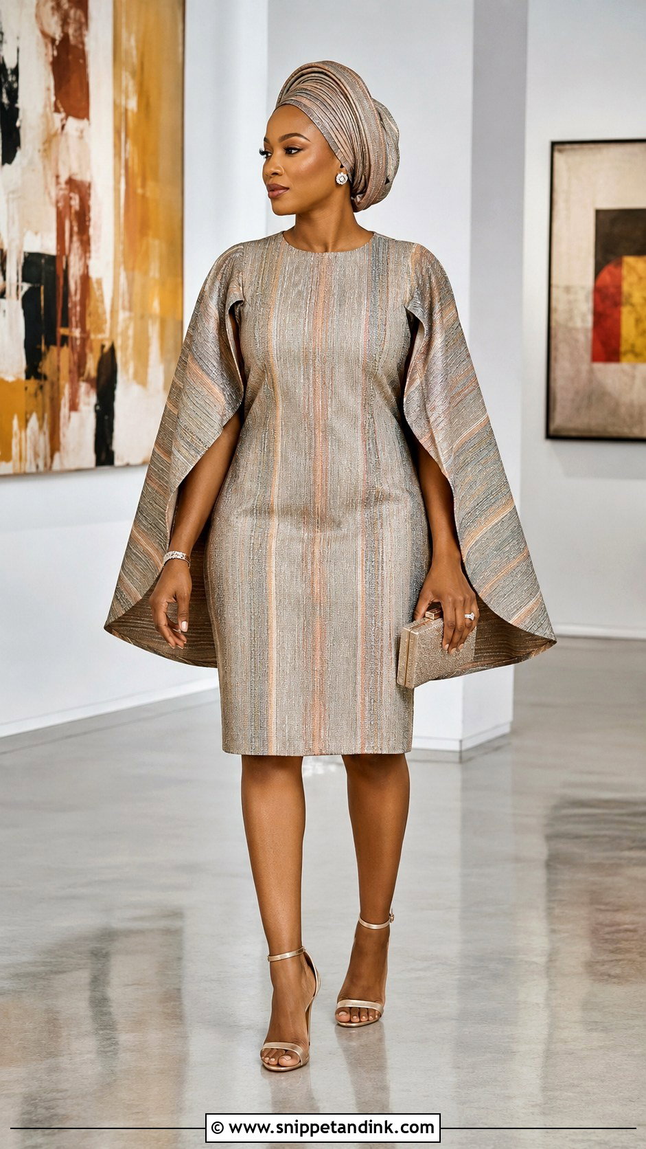 Aso Oke Cape Sleeve Short Gown - Snippet and Ink - 20 Aso Oke Short Gown Styles