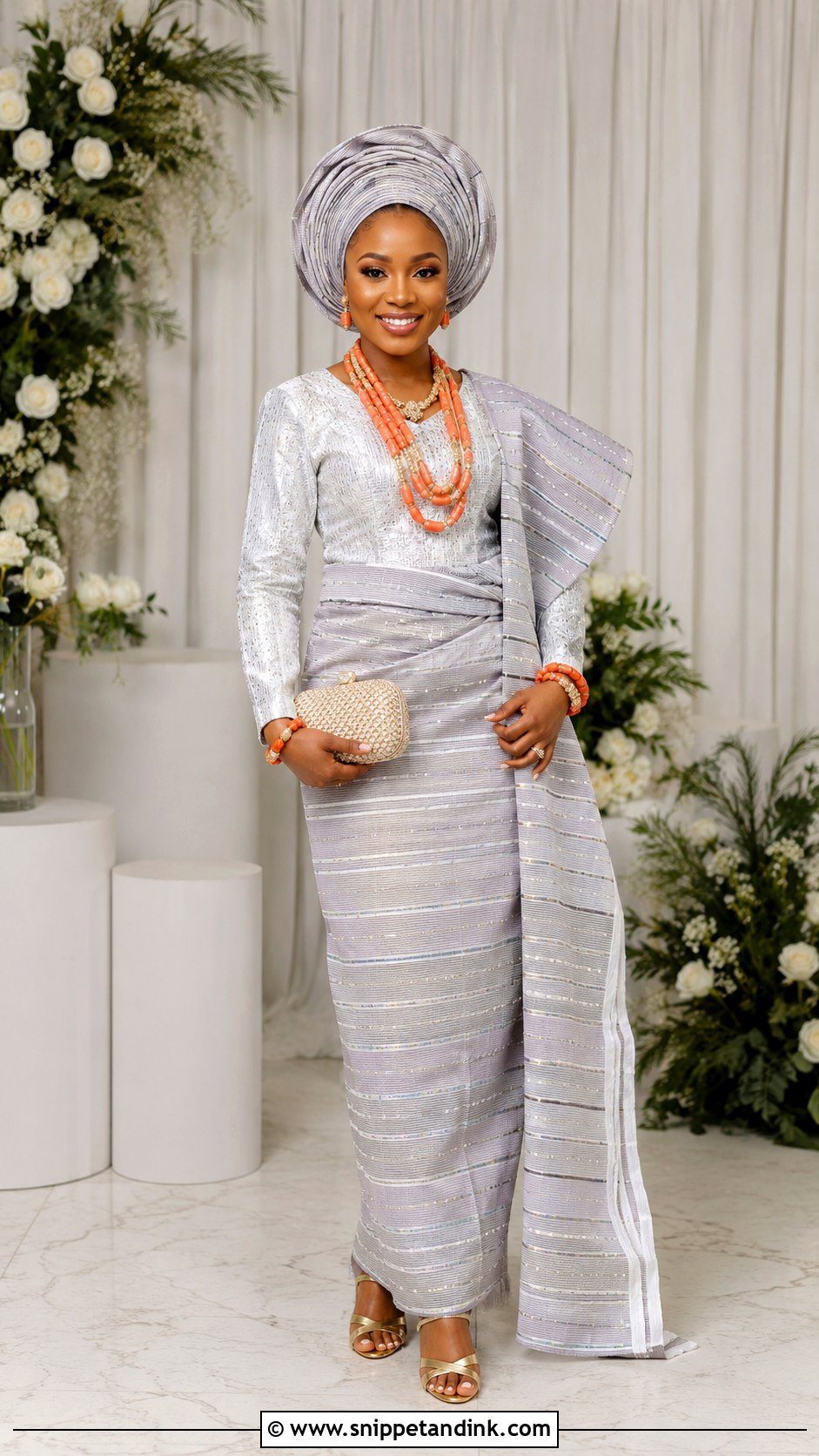 Aso Oke Iro And Buba African Bridal Outfit - Snippet and Ink - 20 African Bridal Wedding Dress Ideas