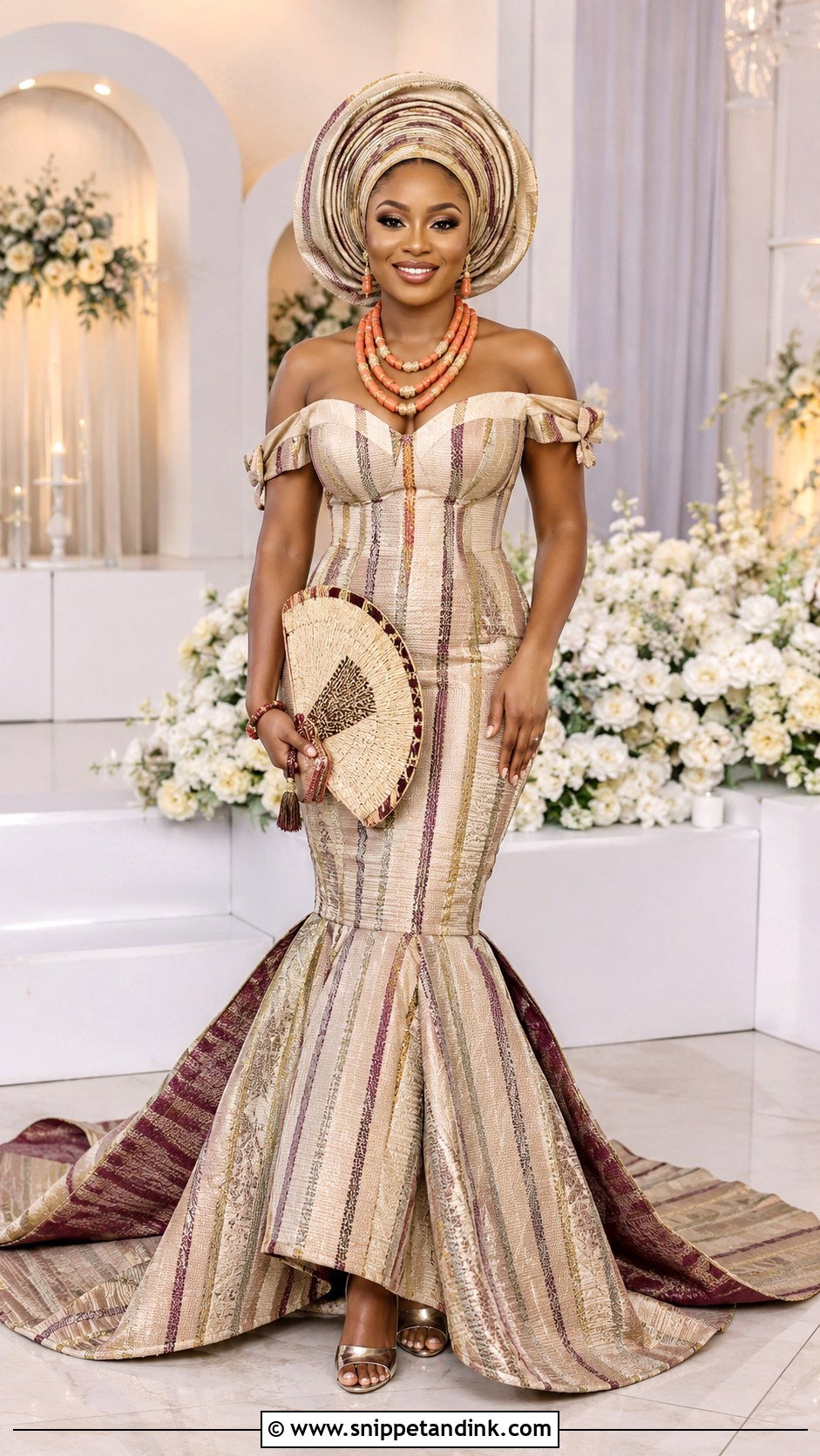 Aso Oke Mermaid African Bridal Gown - Snippet and Ink - 20 African Bridal Wedding Dress Ideas