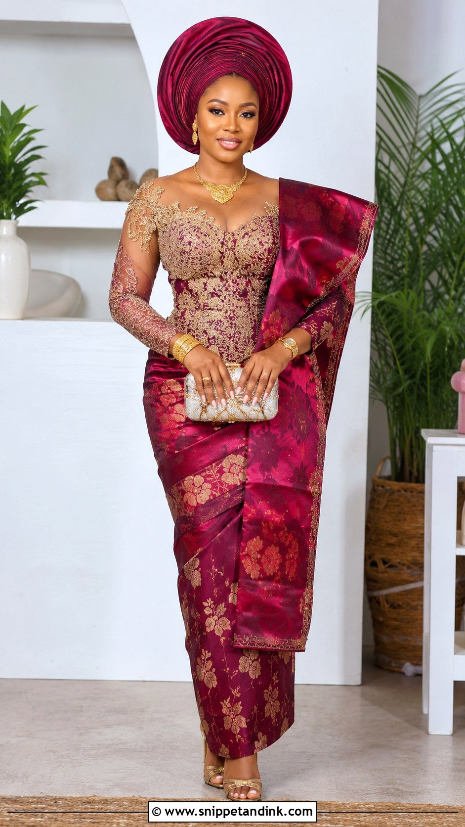 Asoebi Blouse And Double Wrapper Skirt - Snippet and Ink - 25 Asoebi Skirt and Blouse Lace Styles