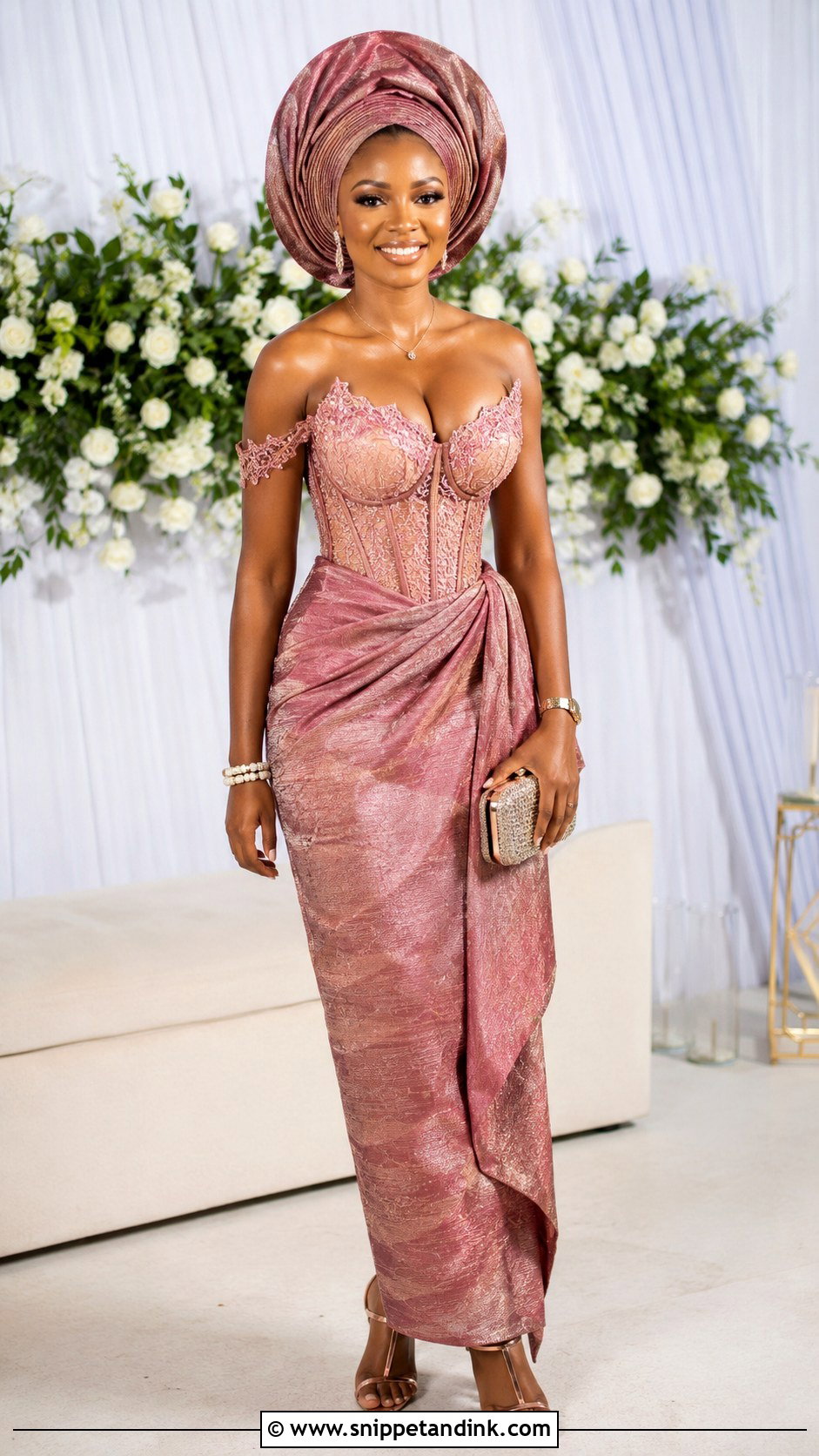 Asoebi Corset Blouse And Wrapper Skirt - Snippet and Ink - 25 Asoebi Skirt and Blouse Lace Styles