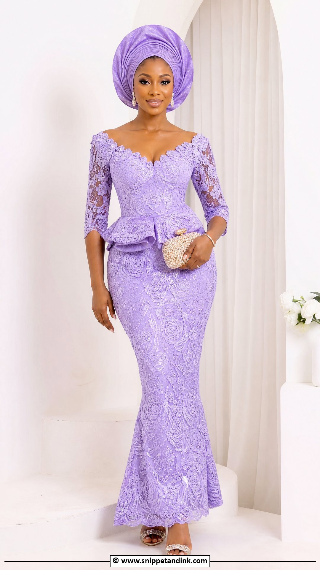 Asoebi Lace Fishtail Skirt Outfit - Snippet and Ink - 35 Classy Asoebi Lace Styles