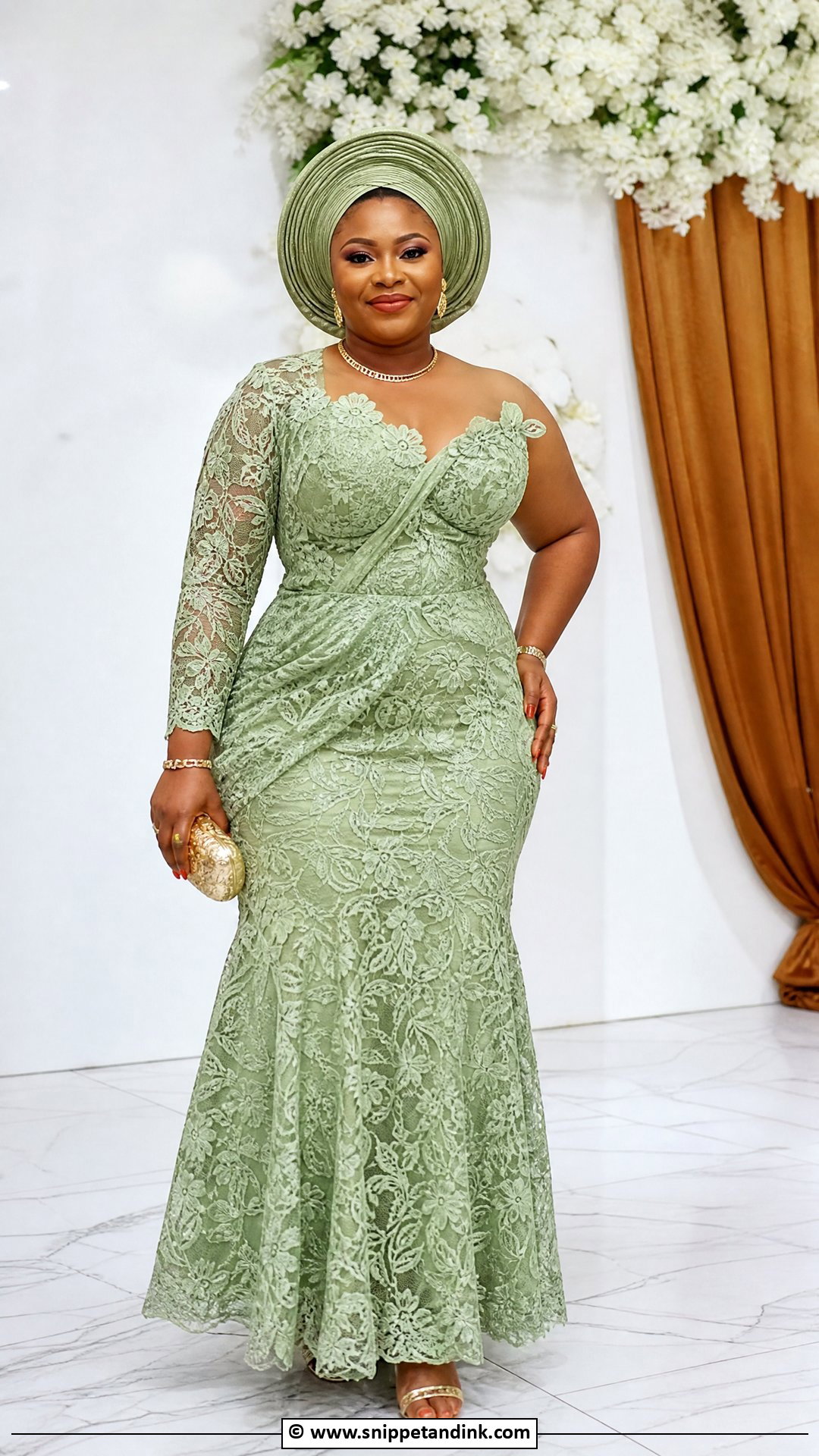 Asoebi Lace Gown For Plus Size Women - Snippet and Ink - 35 Classy Asoebi Lace Styles