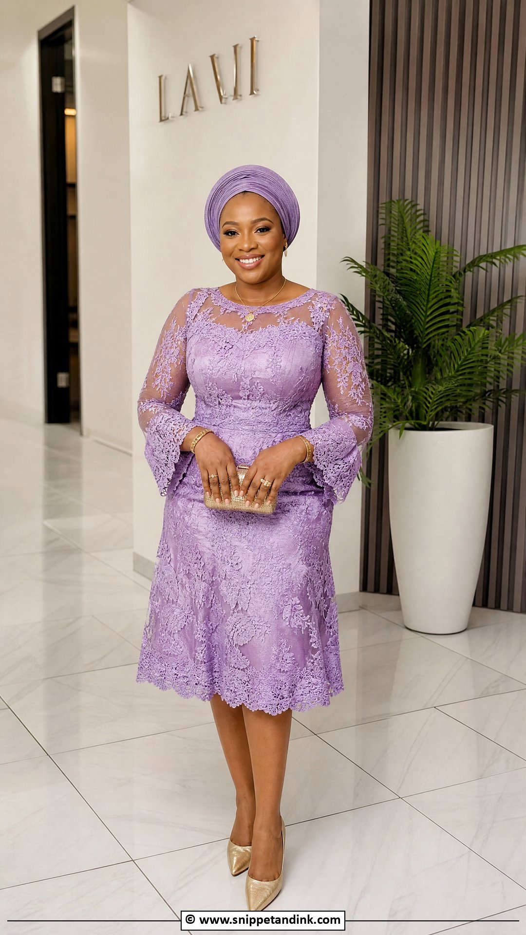 Asoebi Lace Knee Length Dress - Snippet and Ink - 35 Classy Asoebi Lace Styles