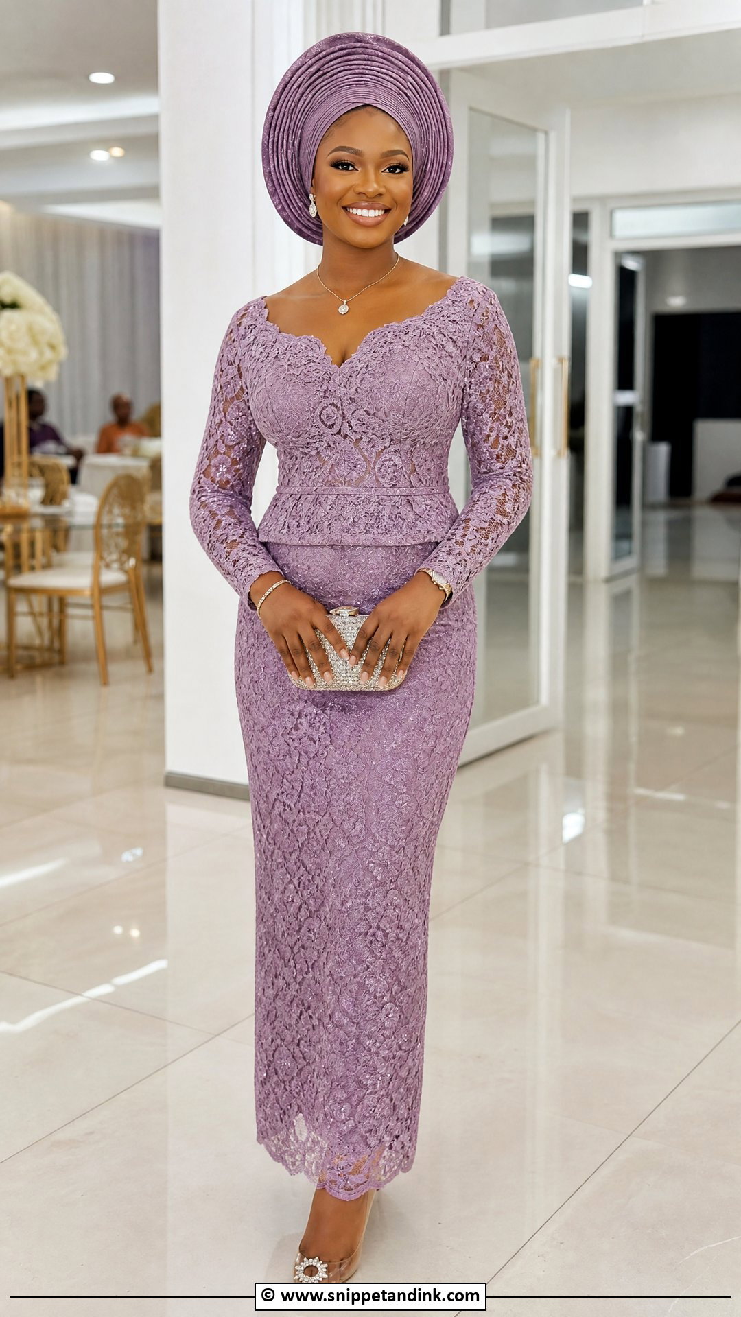 Asoebi Lace Two Piece Set - Snippet and Ink - 35 Classy Asoebi Lace Styles