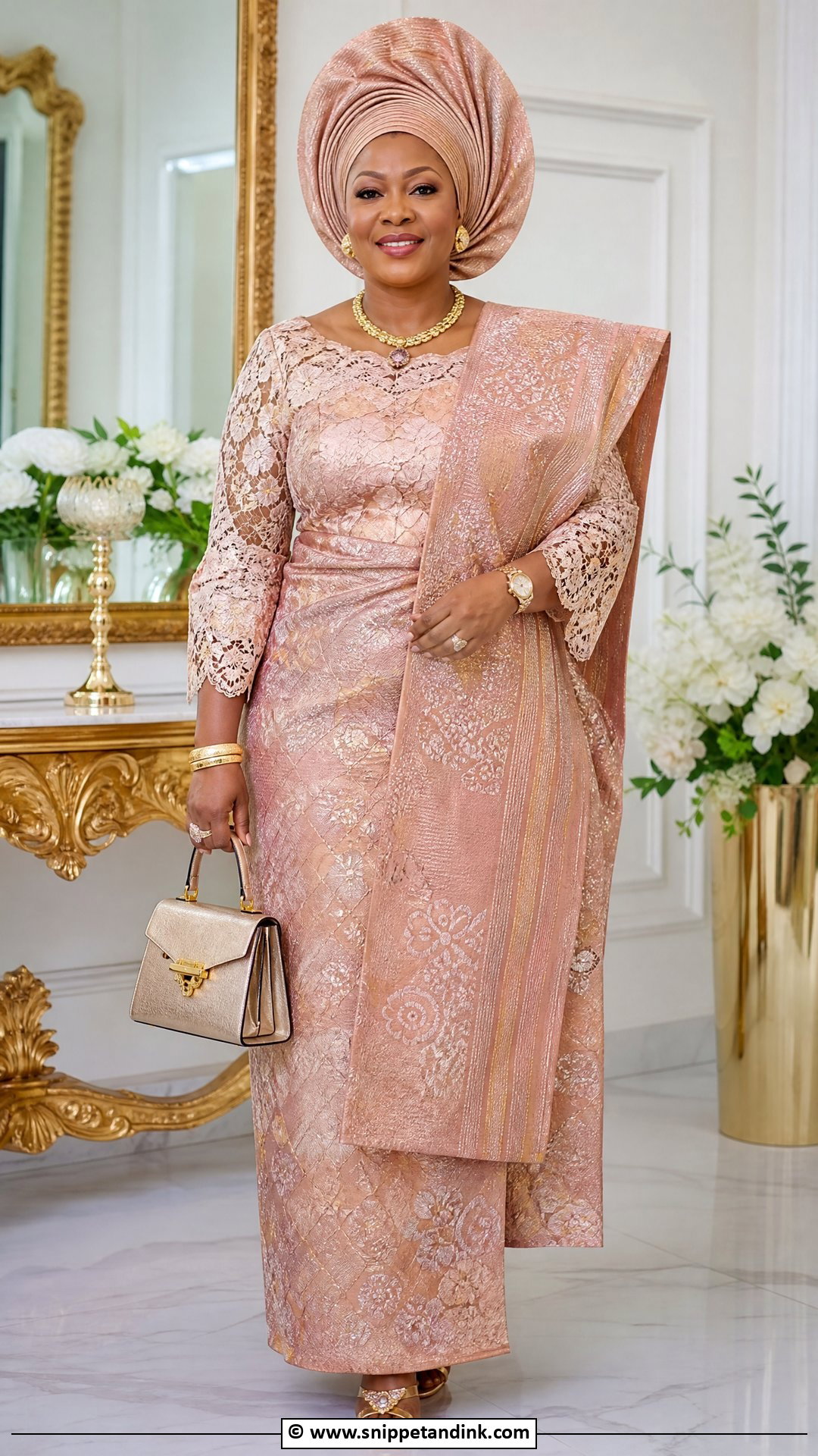 Asoebi Lace Wrapper And Blouse - Snippet and Ink - 35 Classy Asoebi Lace Styles