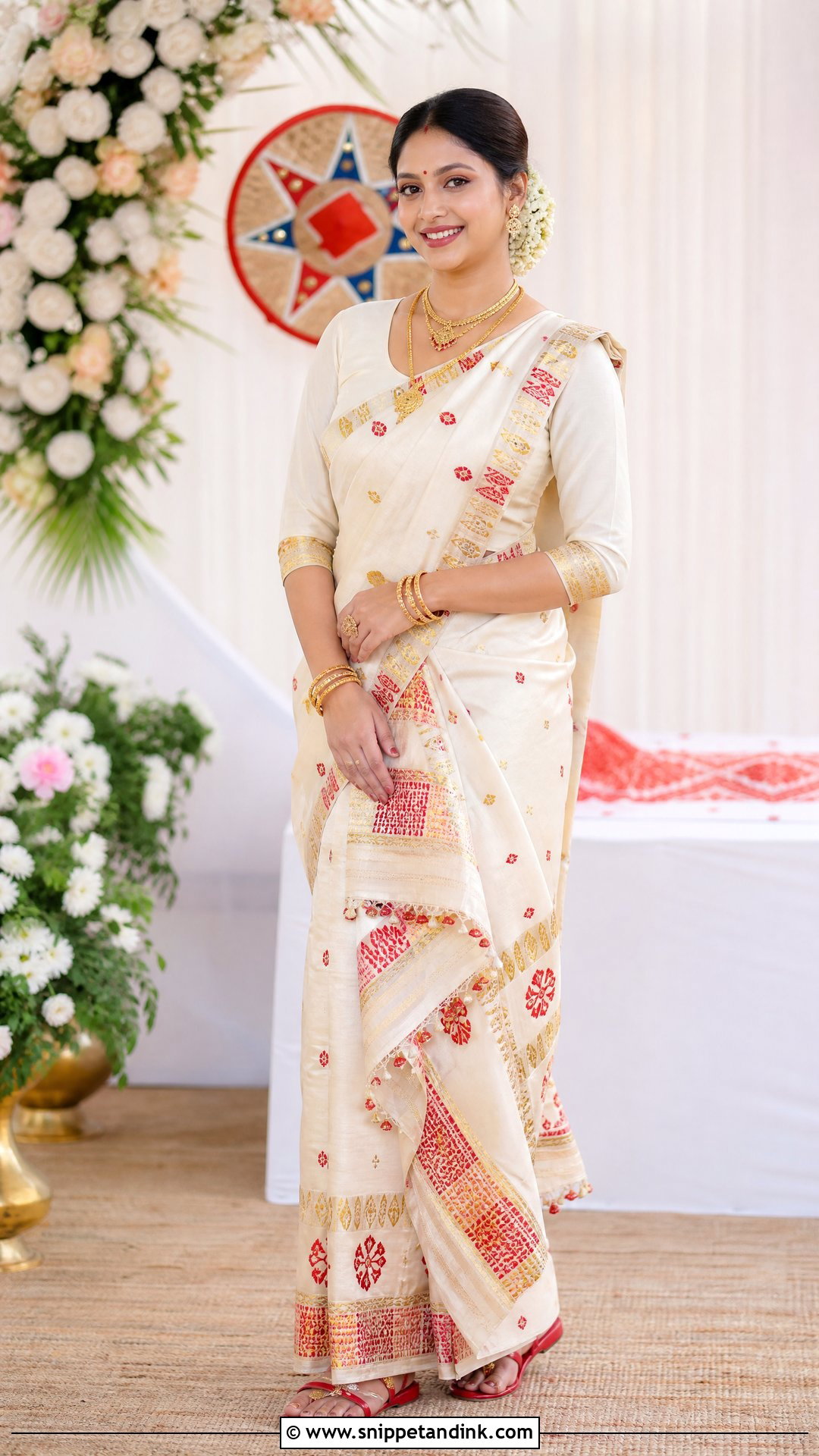 Assamese Mekhela Sador Bridal Look - Snippet and Ink - 25 Hindu Wedding Dress Ideas