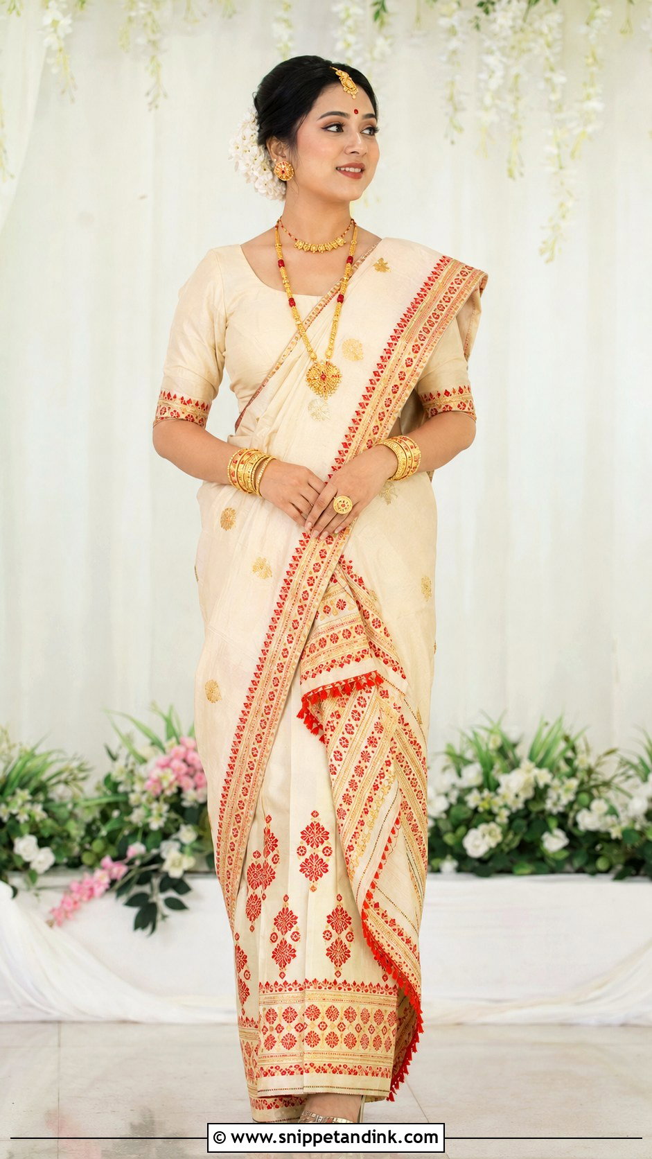 Assamese Mekhela Sador Bridal Outfit - Snippet and Ink - 20 Bridal Traditional Outfit Ideas