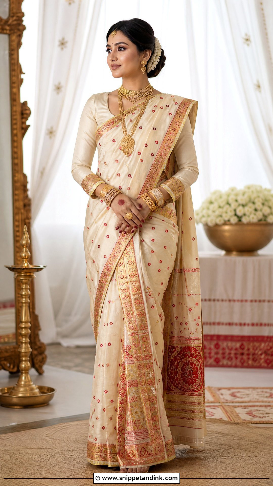 Assamese Mekhela Sador Bridal Outfit - Snippet and Ink - 20 Indian Bride Wedding Dress Ideas