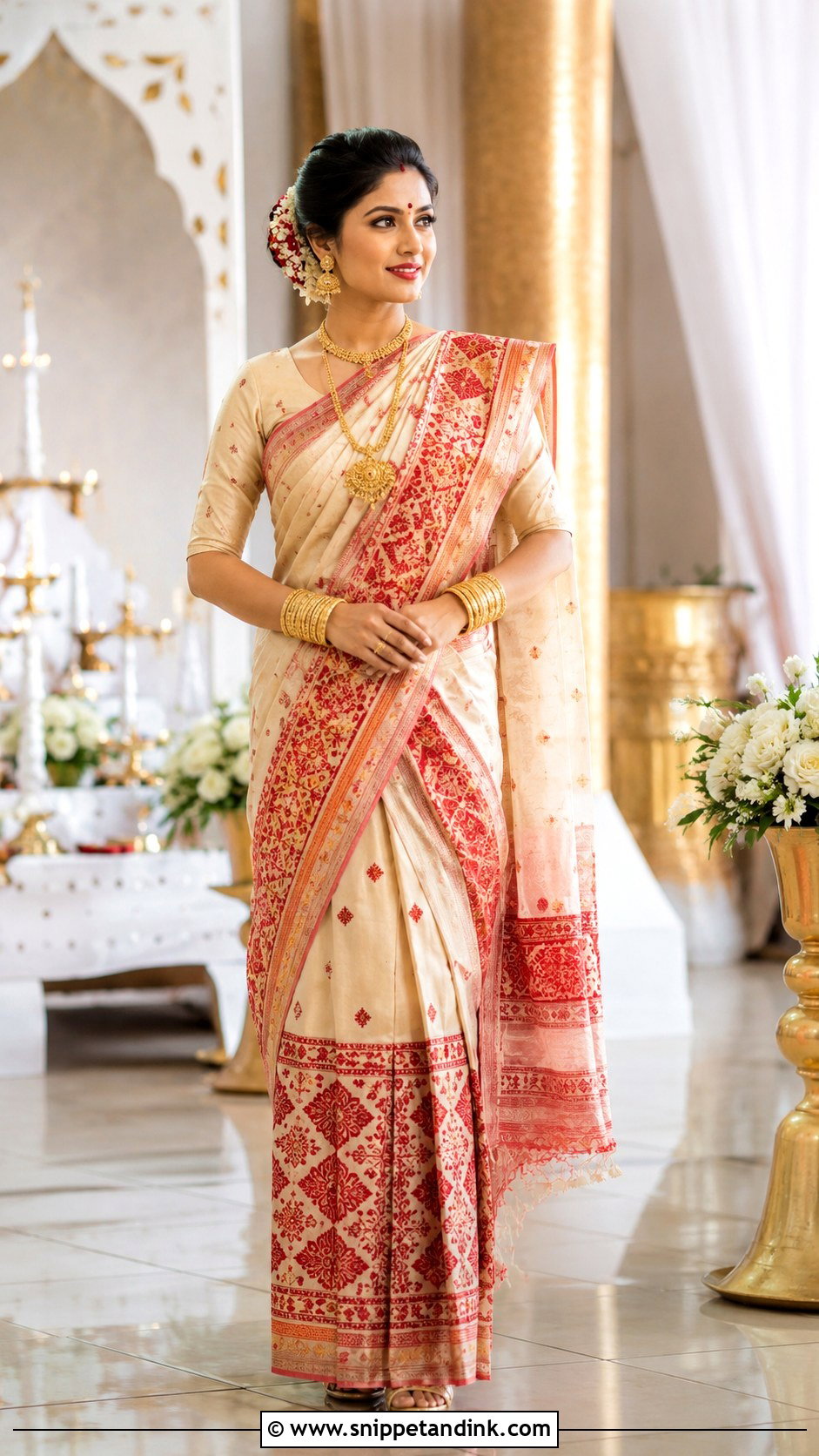 Assamese Mekhela Sador Bridal Outfit - Snippet and Ink - 20 Indian Bridal Wear Ideas