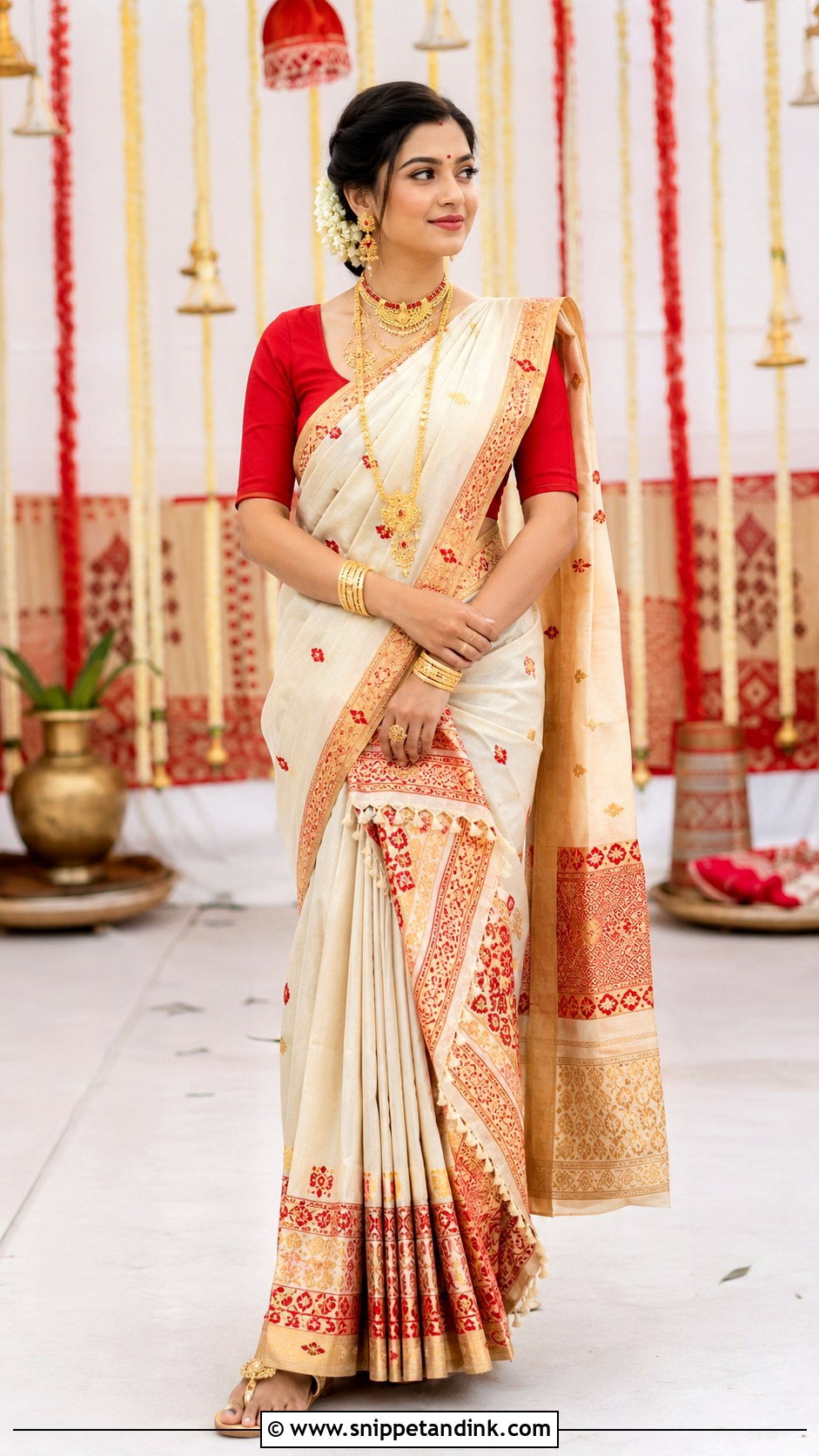 Assamese Mekhela Sador Wedding Dress - Snippet and Ink - 20 Best Indian Wedding Dresses