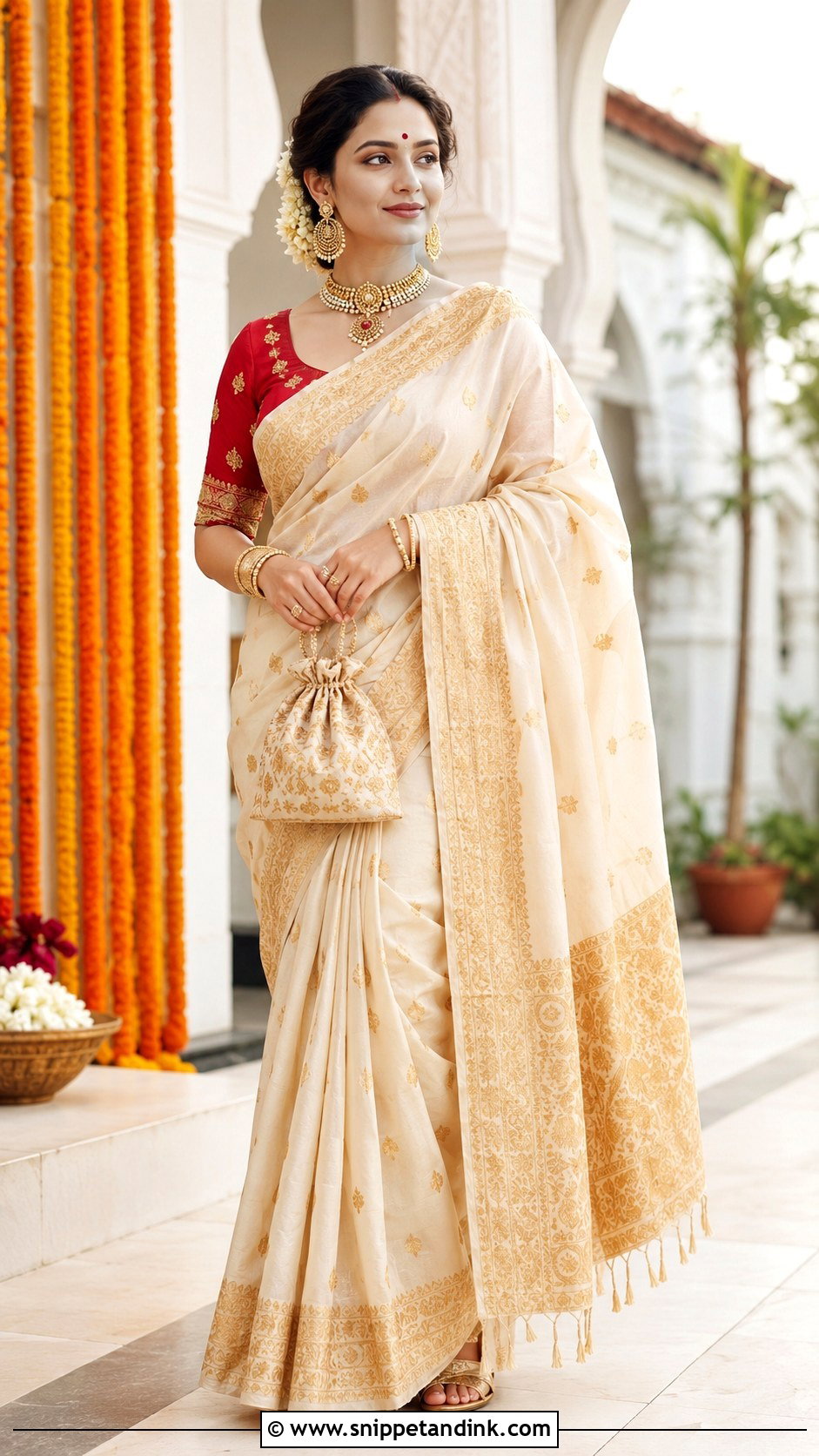 Assamese Silk Saree Wedding Outfit - Snippet and Ink - 20 Assamese Wedding Dress Ideas
