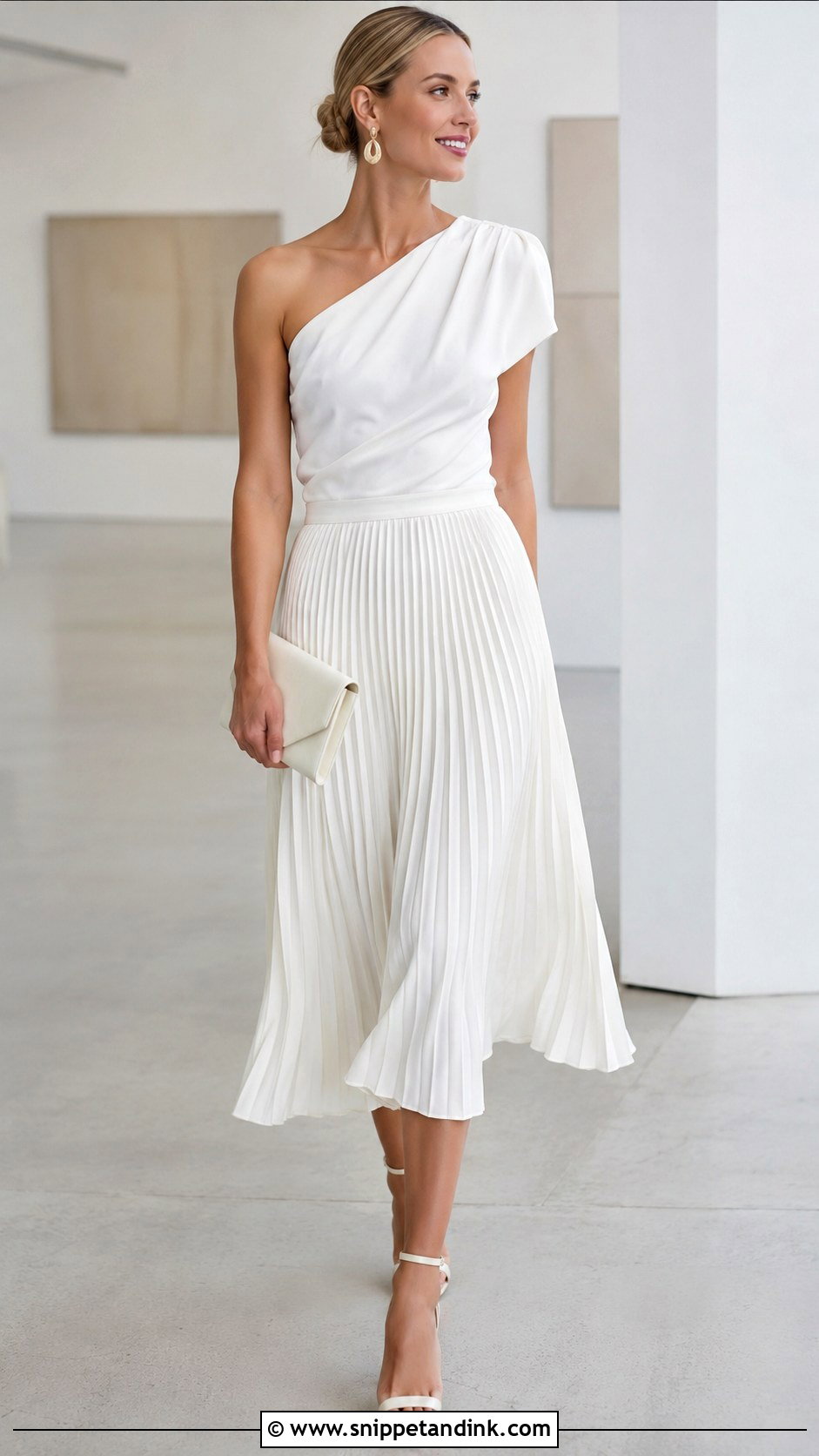Asymmetric Bridal Top With Pleated Skirt - Snippet and Ink - 20 Bride Top Ideas