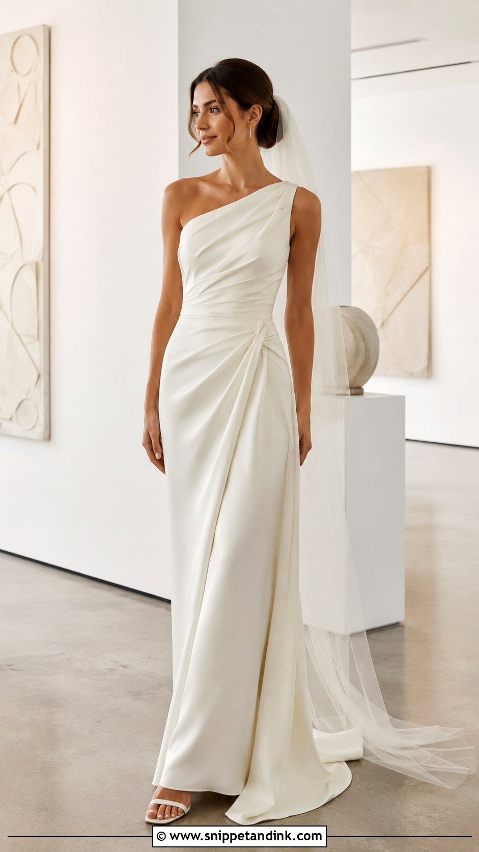 Asymmetric Draped Wedding Dress - Snippet and Ink - 20 Simple Unique Wedding Dresses