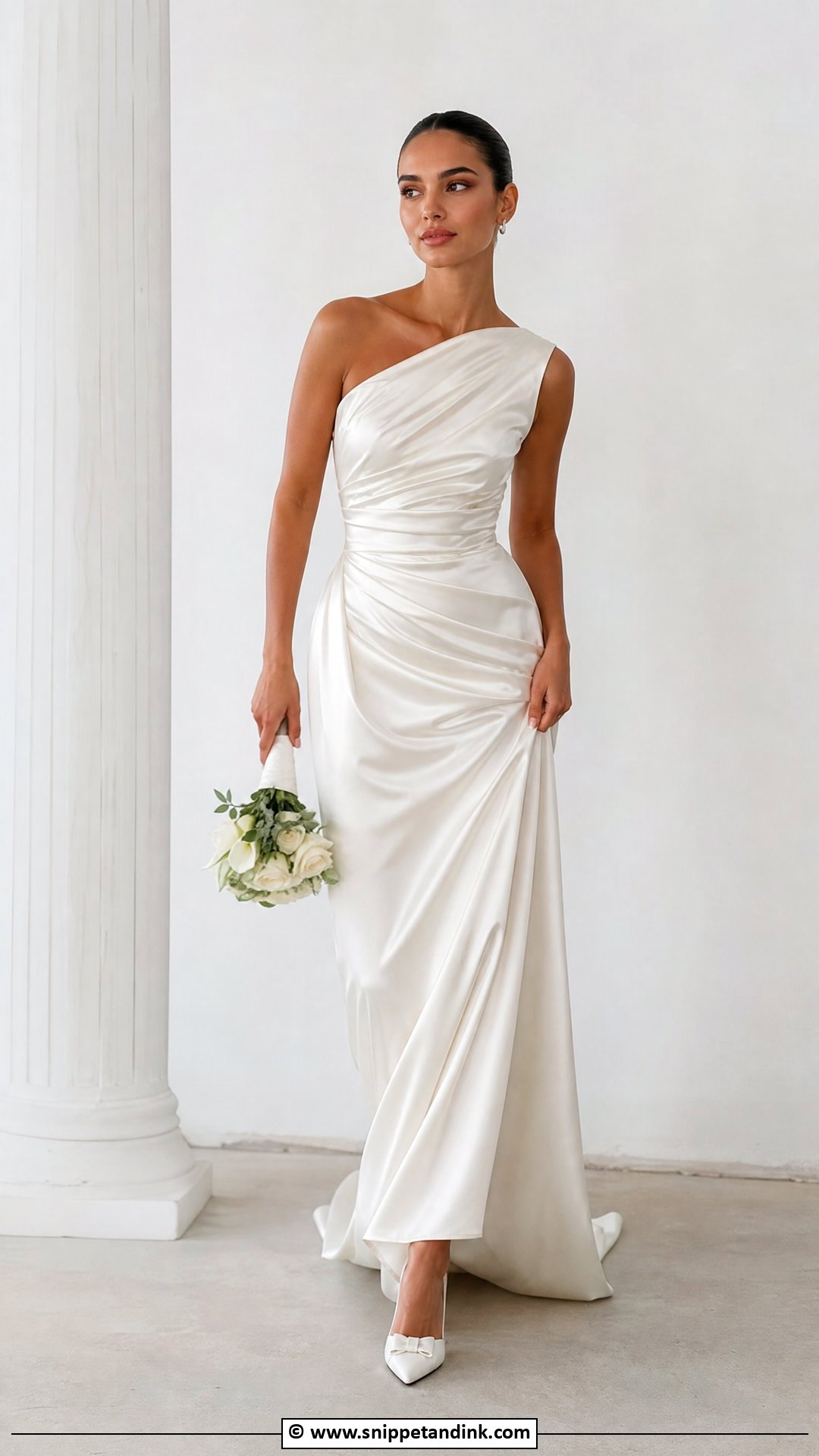Asymmetric Draped Wedding Dress - Snippet and Ink - 35 Latest Wedding Gowns