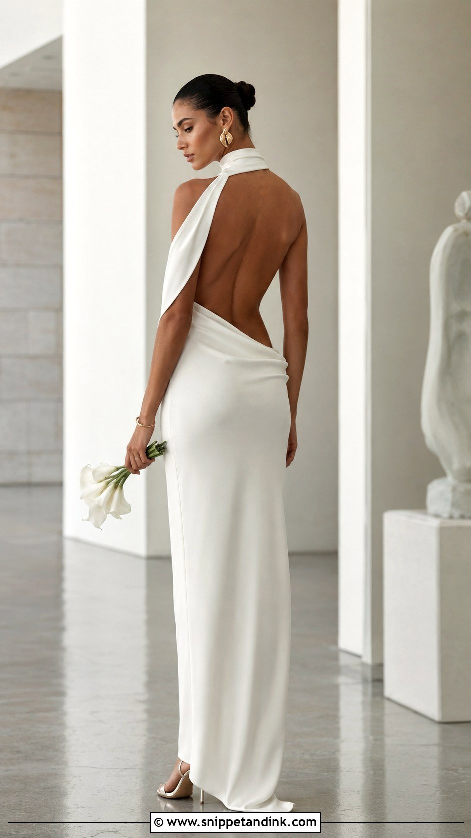 Asymmetric High Neck Backless Wedding Dress - Snippet and Ink - 20 High Neck Backless Wedding Dress Ideas