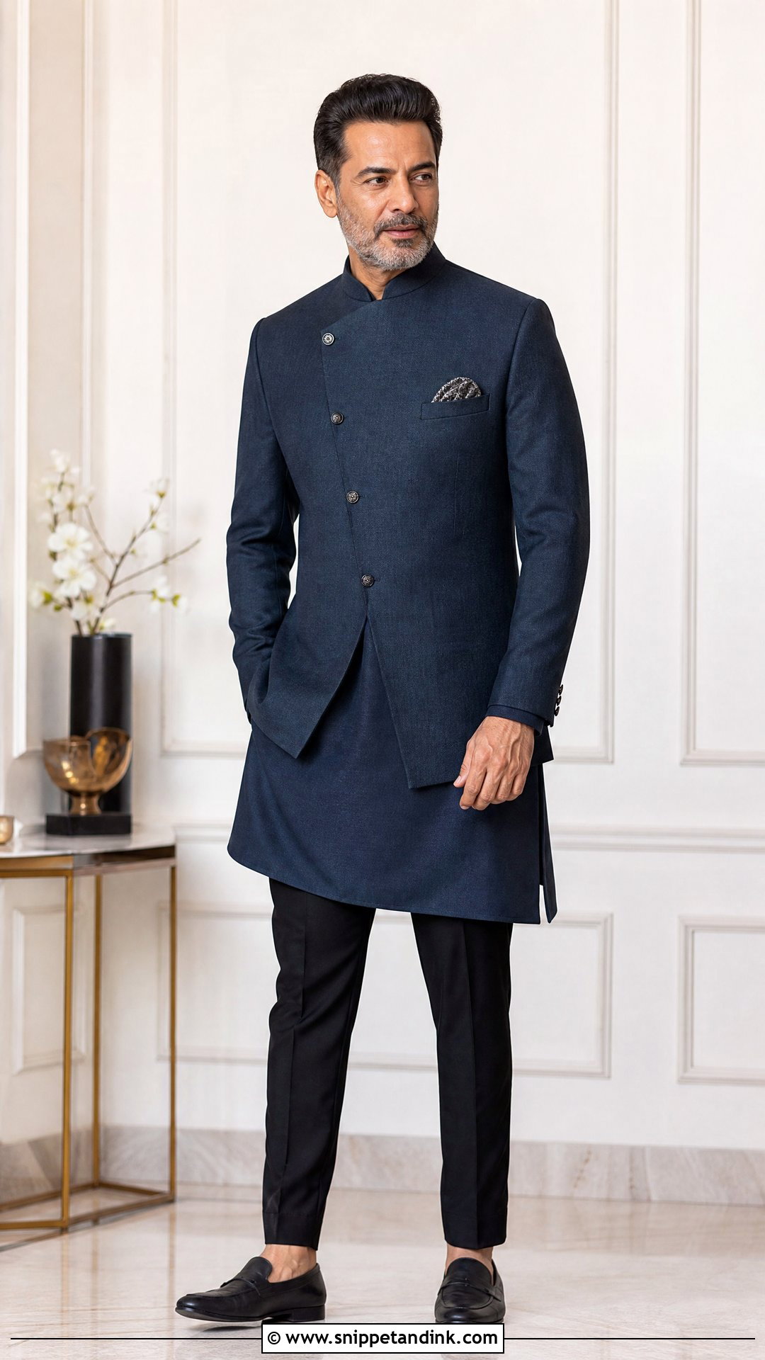 Asymmetric Indo Western Outfit for Sangeet - Snippet and Ink - 20 Father Dress for Indian Wedding Ideas