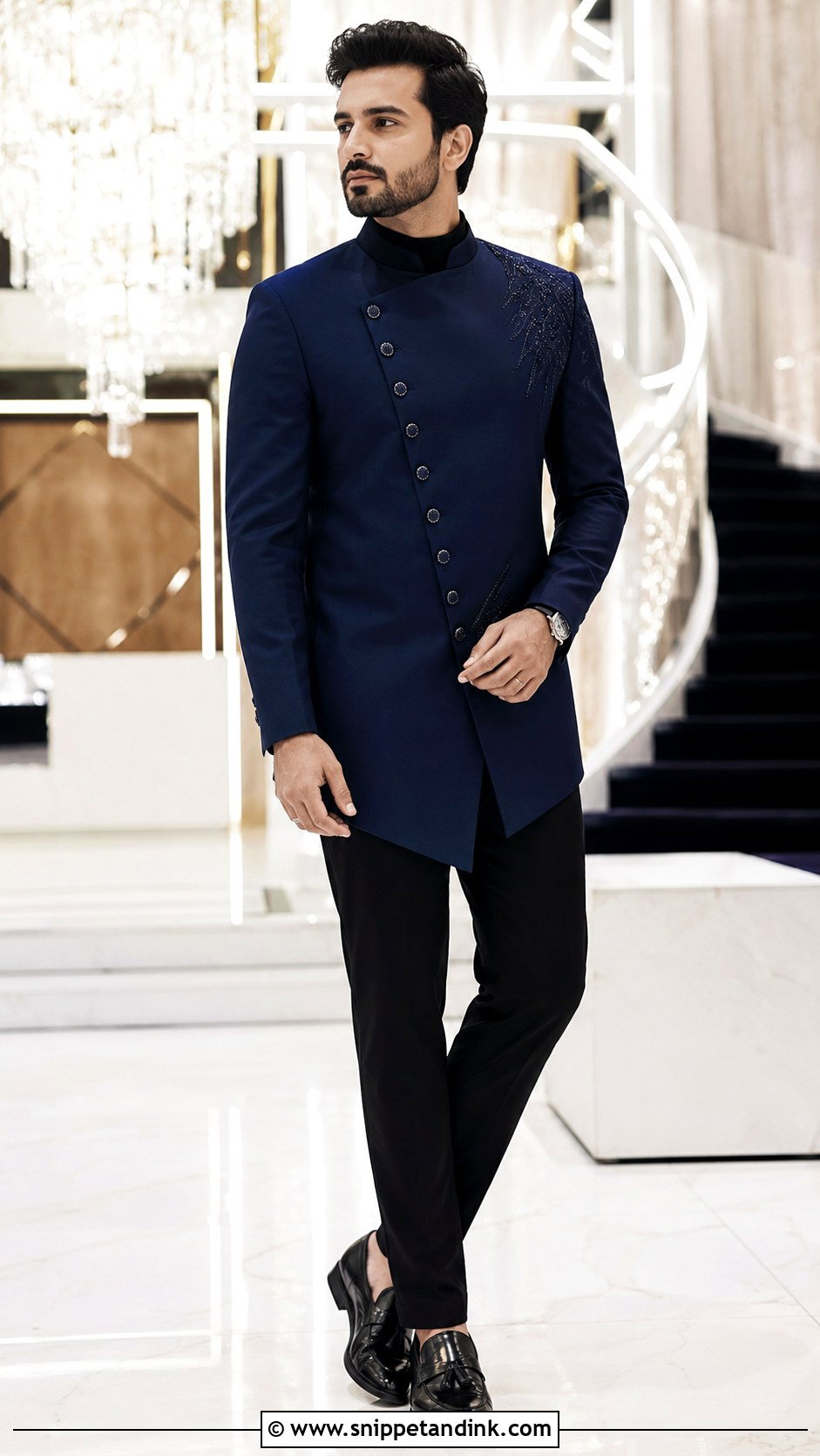 Asymmetric Indo Western Suit With Loafers - Snippet and Ink - 20 Brother of the Bride Ideas