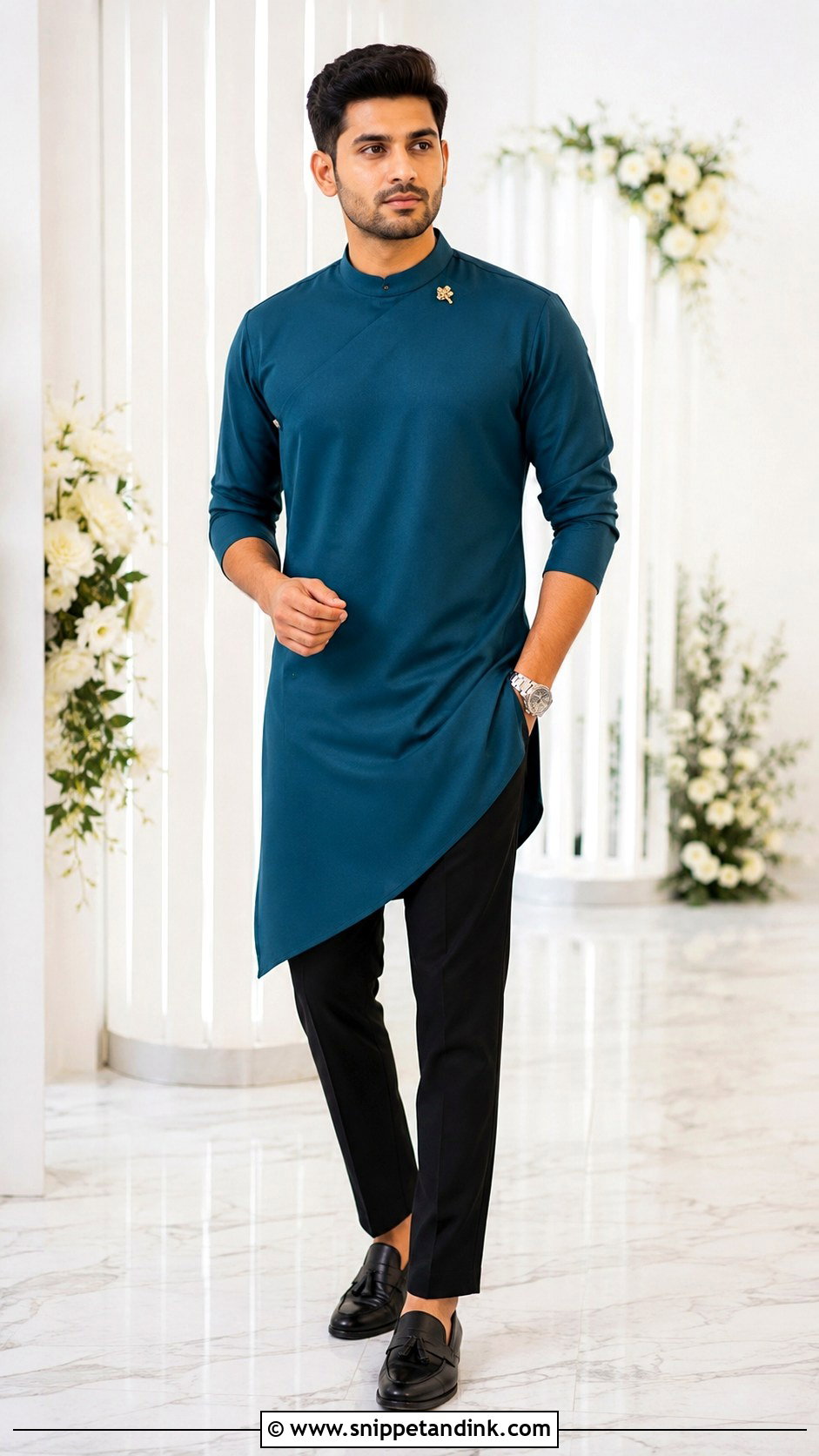 Asymmetric Kurta For Bride Brother - Snippet and Ink - 20 Bride Brother Outfit Ideas