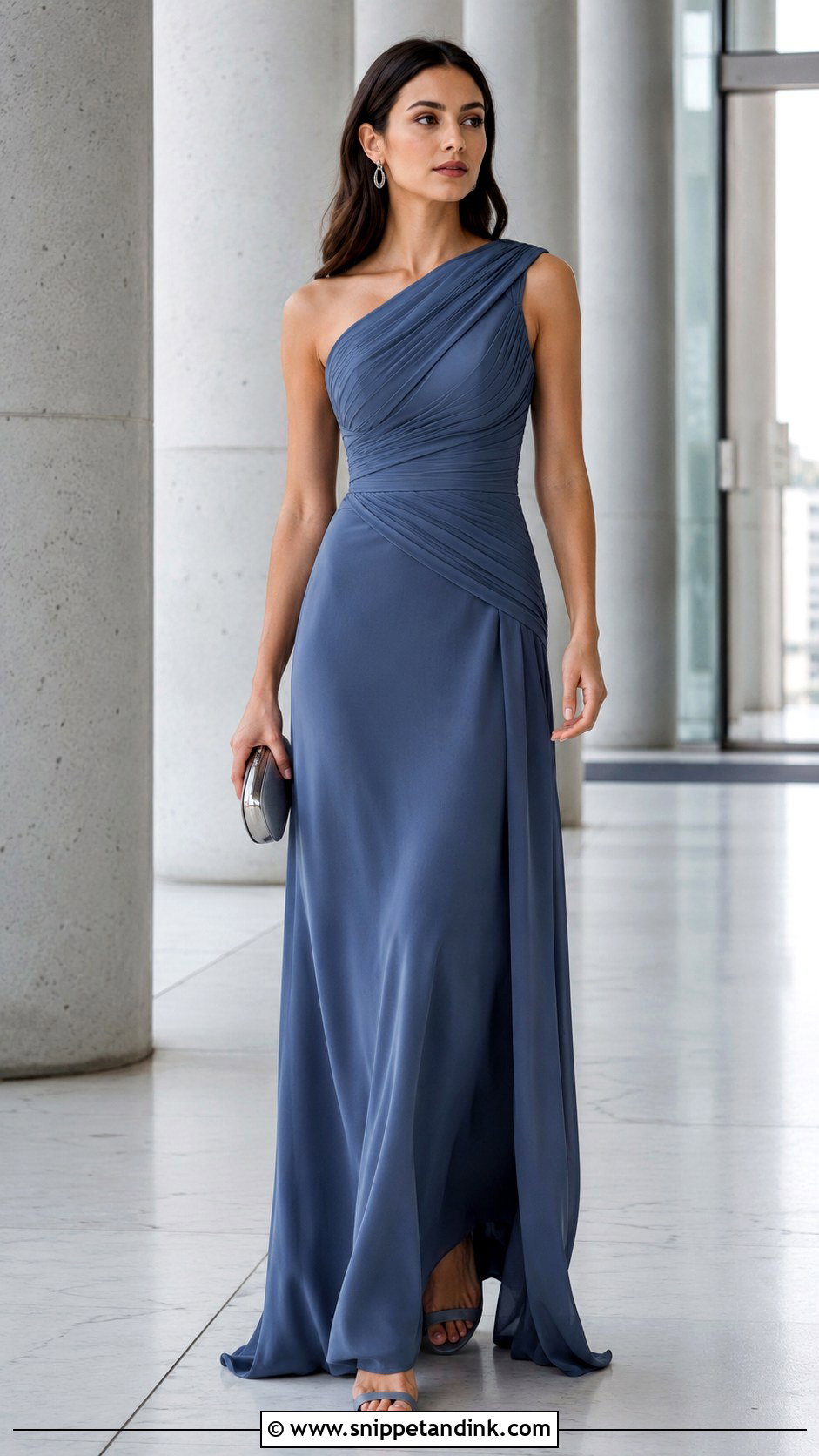 Asymmetric Pleated Gown - Snippet and Ink - 20 Minimalist Gown Ideas