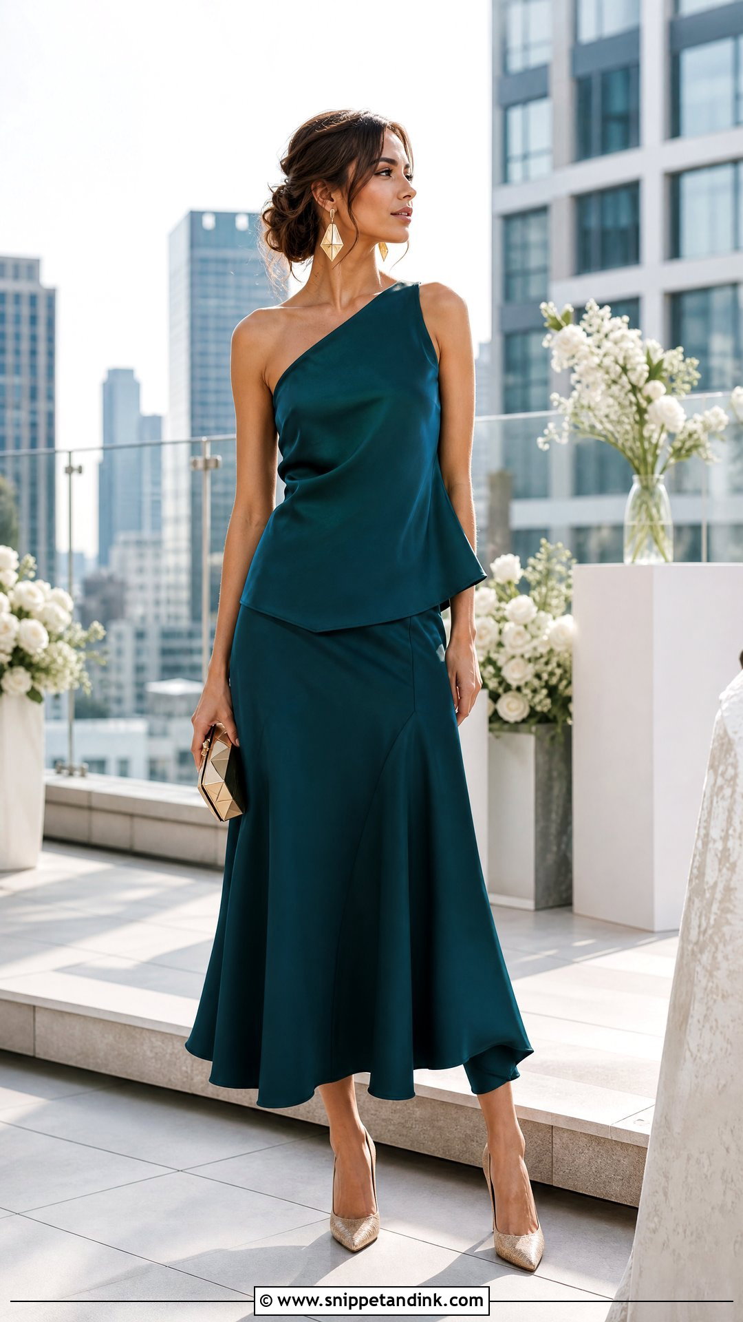 Asymmetric Wedding Top With Midi Skirt - Snippet and Ink - 20 Wedding Top Ideas
