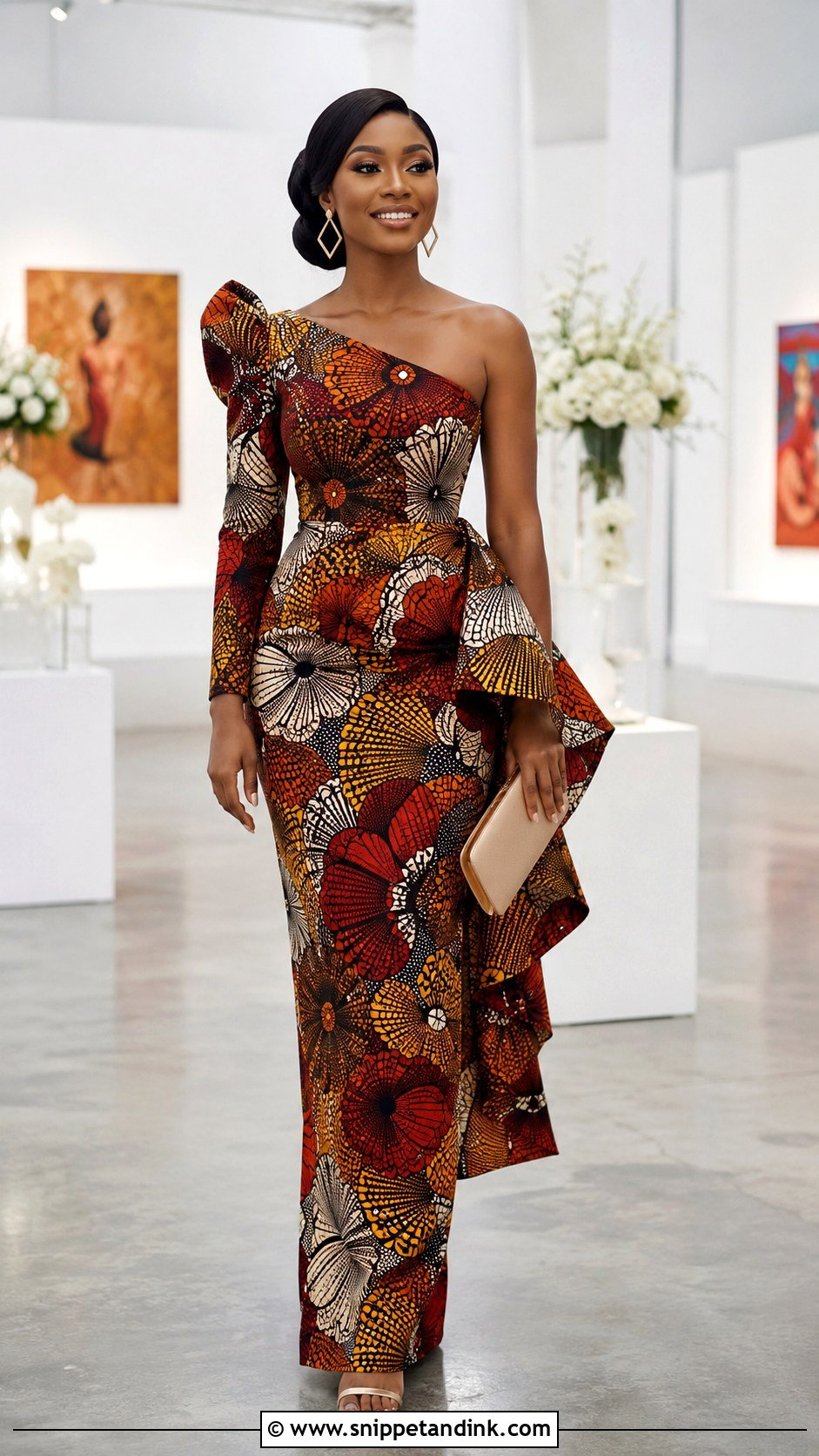 Asymmetrical Ankara Wedding Dress - Snippet and Ink - 20 Modern African Wedding Dresses
