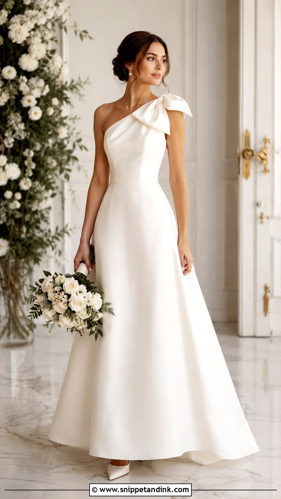 Asymmetrical Bow Wedding Dress - Snippet and Ink - 25 Asymmetrical Wedding Dress Ideas