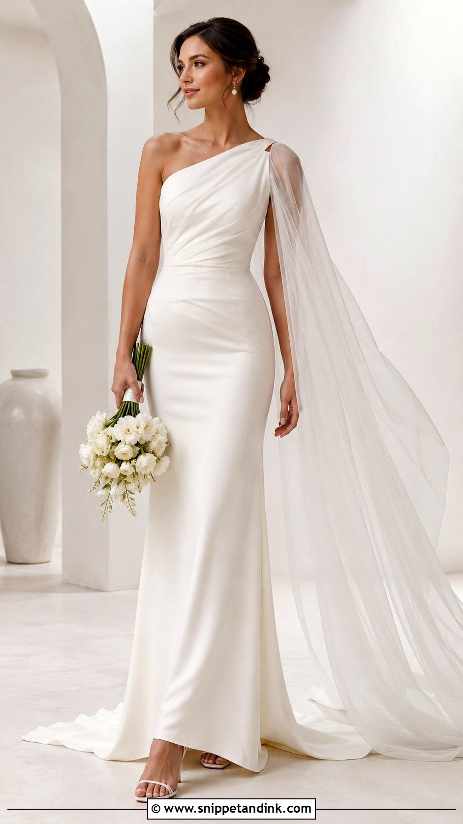 Asymmetrical Cape Wedding Dress - Snippet and Ink - 25 Asymmetrical Wedding Dress Ideas