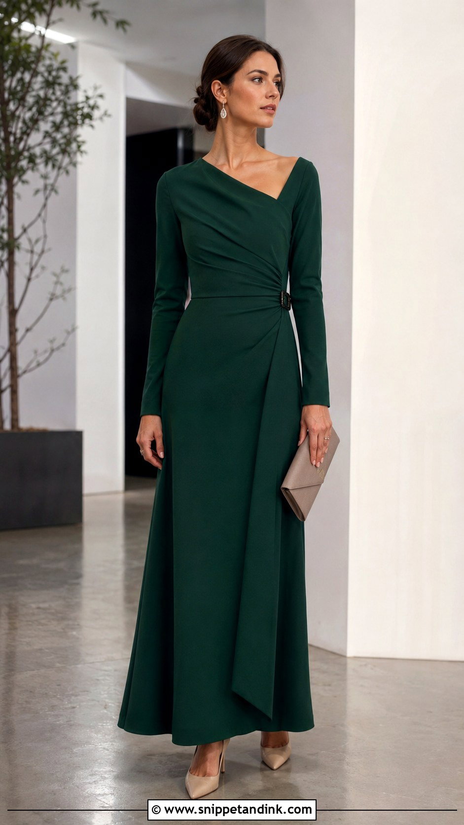 Asymmetrical Collar Gown - Snippet and Ink - 20 Collar Gown Design Ideas