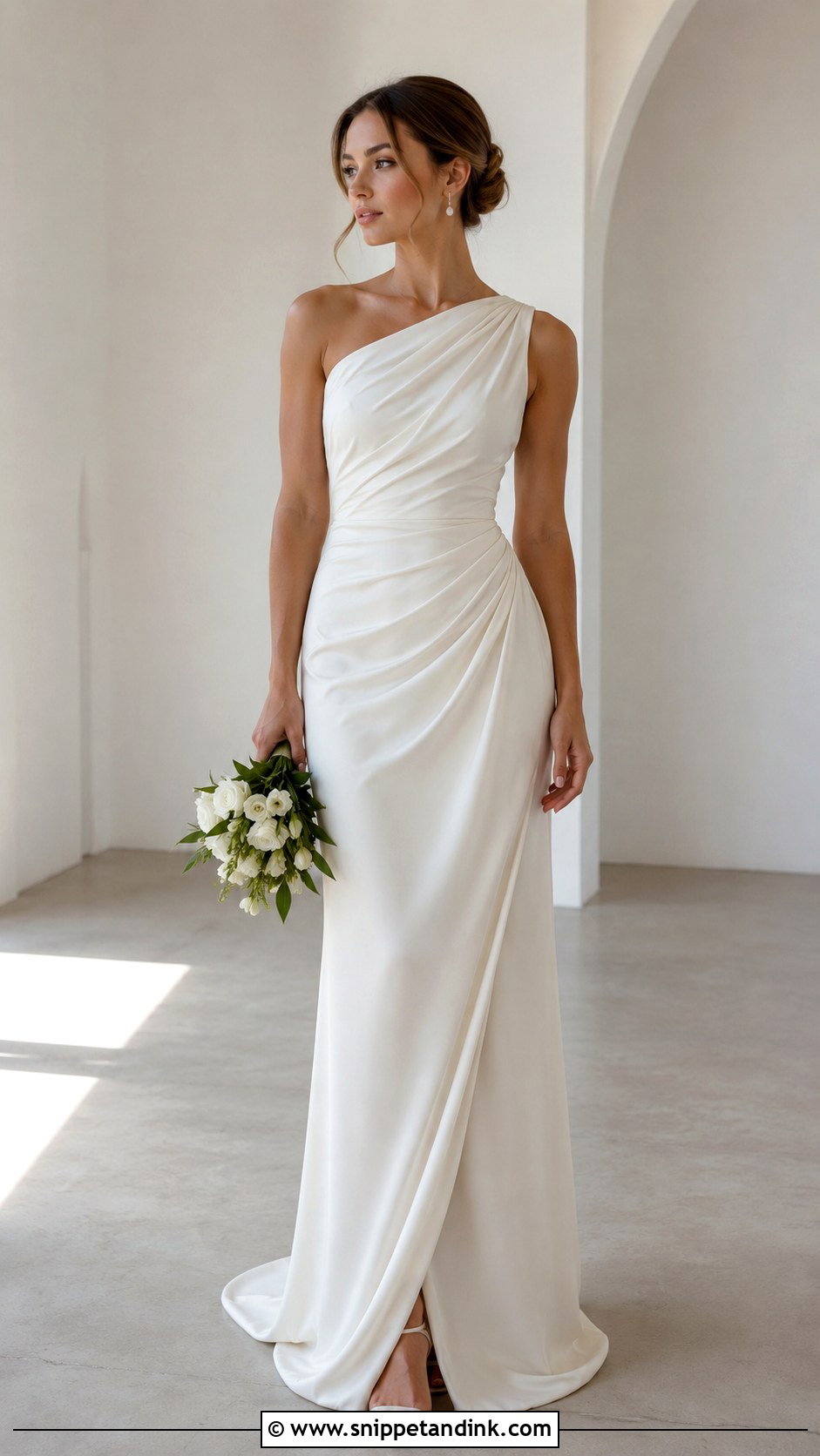 Asymmetrical Draped Wedding Dress - Snippet and Ink - 25 Asymmetrical Wedding Dress Ideas