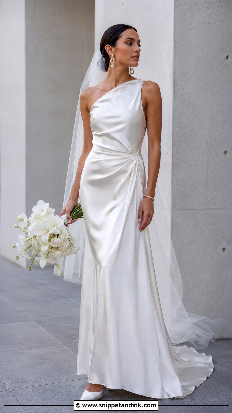 Asymmetrical Draped Wedding Dress - Snippet and Ink - 20 Fashion Wedding Dress Ideas