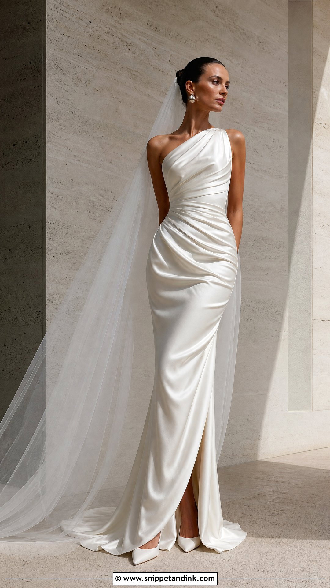 Asymmetrical Draped Wedding Dress - Snippet and Ink - 20 Unique Modern Wedding Dress Ideas