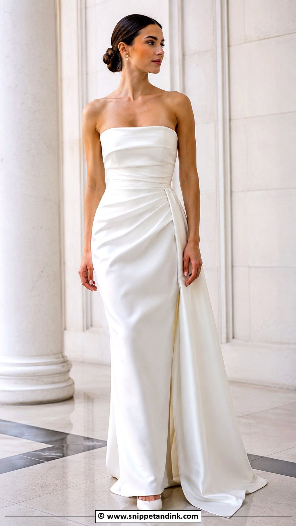 Asymmetrical Draped Wedding Dress - Snippet and Ink - 30 2000s Wedding Dress Ideas